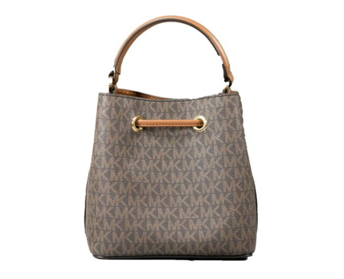 Michael Kors Suri Small Bucket Drawstring Handbag (Brown Signature)