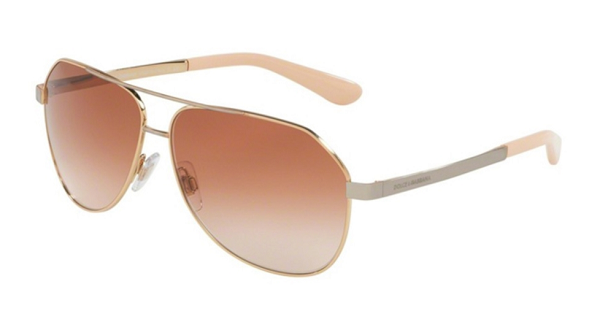 Dolce & Gabbana Oval metal Women Sunglasses pink brown gradient / pink