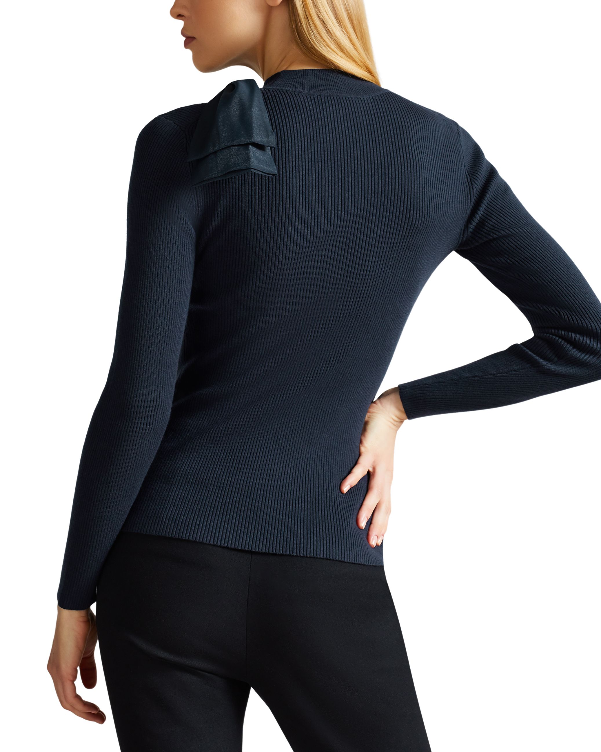 Ted Baker Ambher Extravagant Bow Jumper, Navy