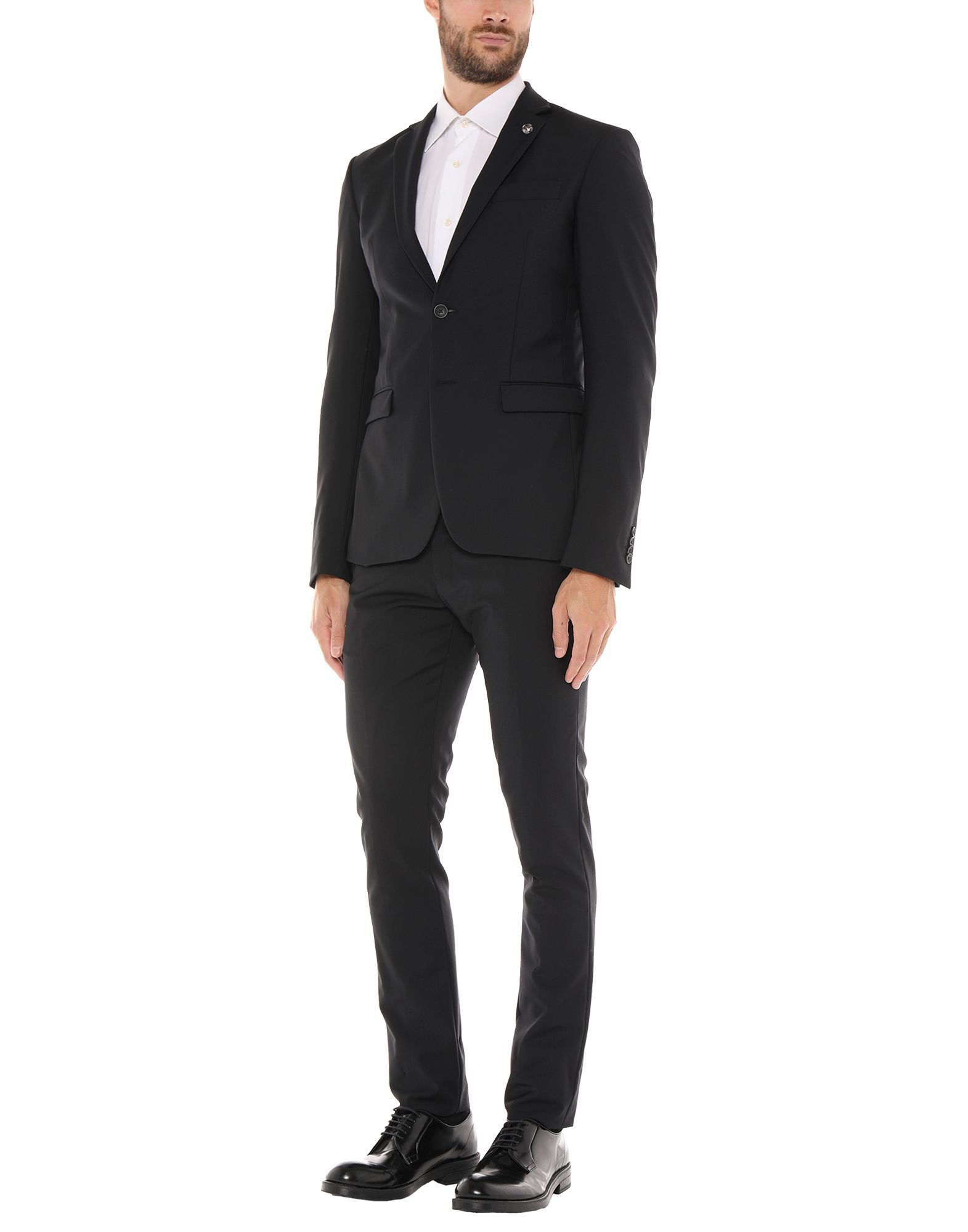 plain weave, logo, basic solid colour, lapel collar, long sleeves, single-breasted , multipockets, button closing, pocket with flap, single chest pocket, fully lined, dual back vents, tapering leg cut, button, zip, mid rise
