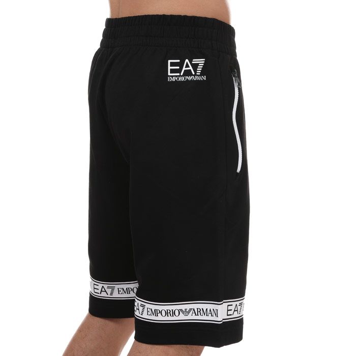 Men's Emporio Armani EA7 Tape Logo Jog Shorts in Black
