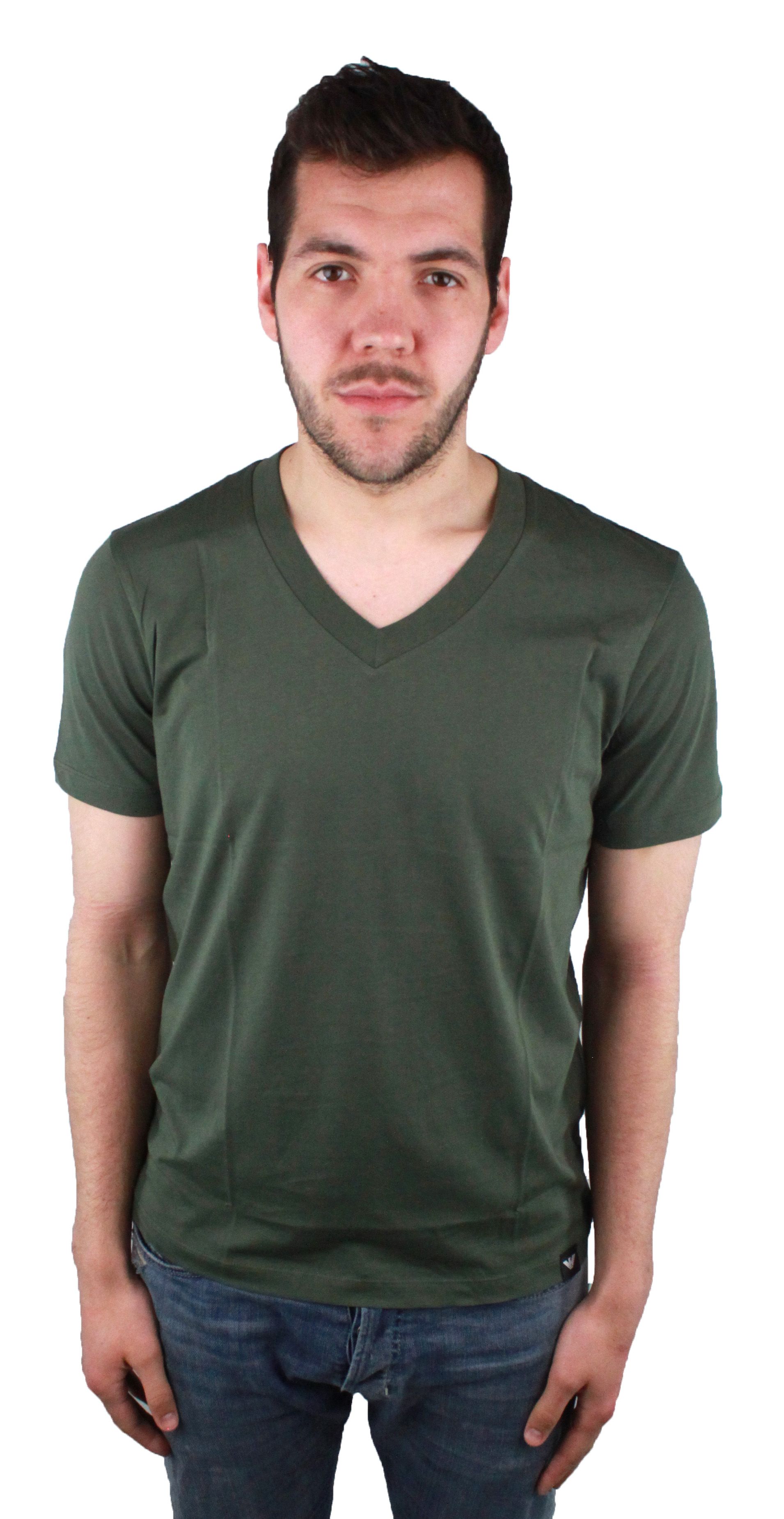 Emporio Armani 3Z1T77 0544 T-Shirt. Short Sleeved Green T-Shirt. Logo On Front Bottom Left. 100% Cotton. Style: 3Z1T77 1JPZZ. Crew Neck