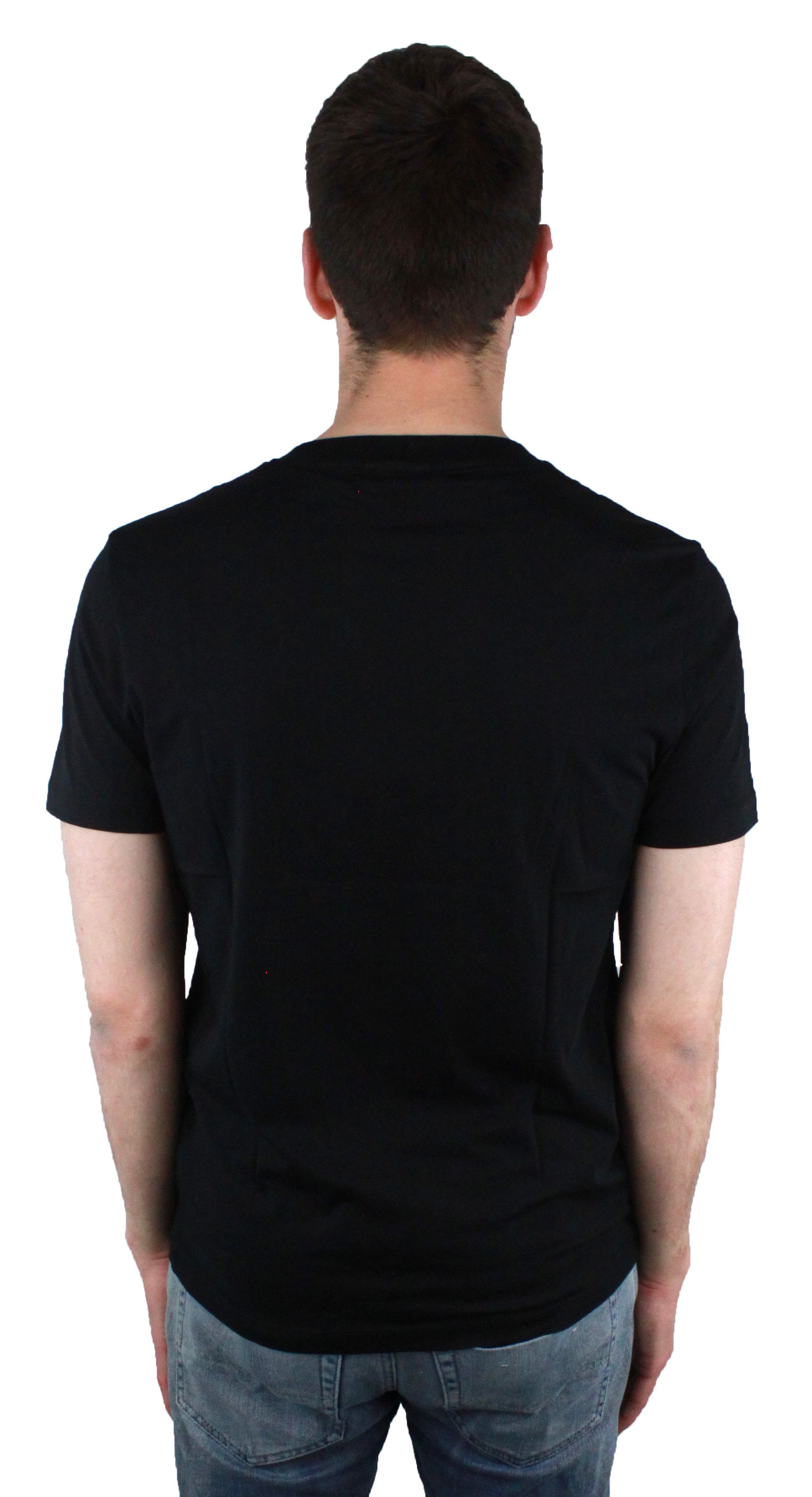 Emporio Armani 3Z1T77 Black T-Shirt. Short Sleeved Black T-Shirt. Logo On Front Bottom Left. 100% Cotton. Style: 3Z1T77 1JPZZ. Crew Neck