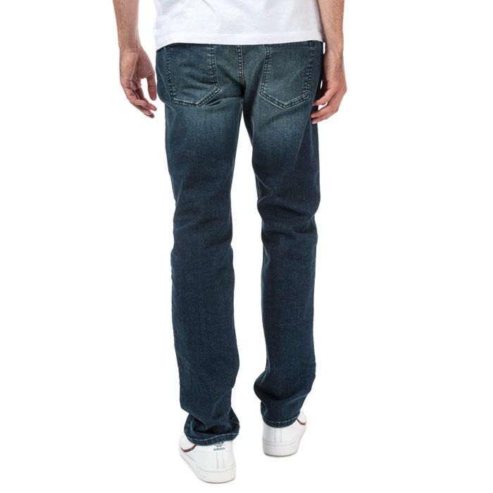 Mens Armarni Exchange J27 Straight Jeans  Denim.<BR><BR>- Zip and button fly fastening.<BR>- Designed to have biker padding on the leg and seem.<BR>- Button fastened waist.<BR>- Four open pockets.<BR>- One zipped pocket on leg<BR>- Colour fades<BR>- 98% cotton  2% elastane. Machine washable.<BR>- Part of Armarni Echange’s signature collection.<BR>- Ref: 3ZZJ271CVZ1500