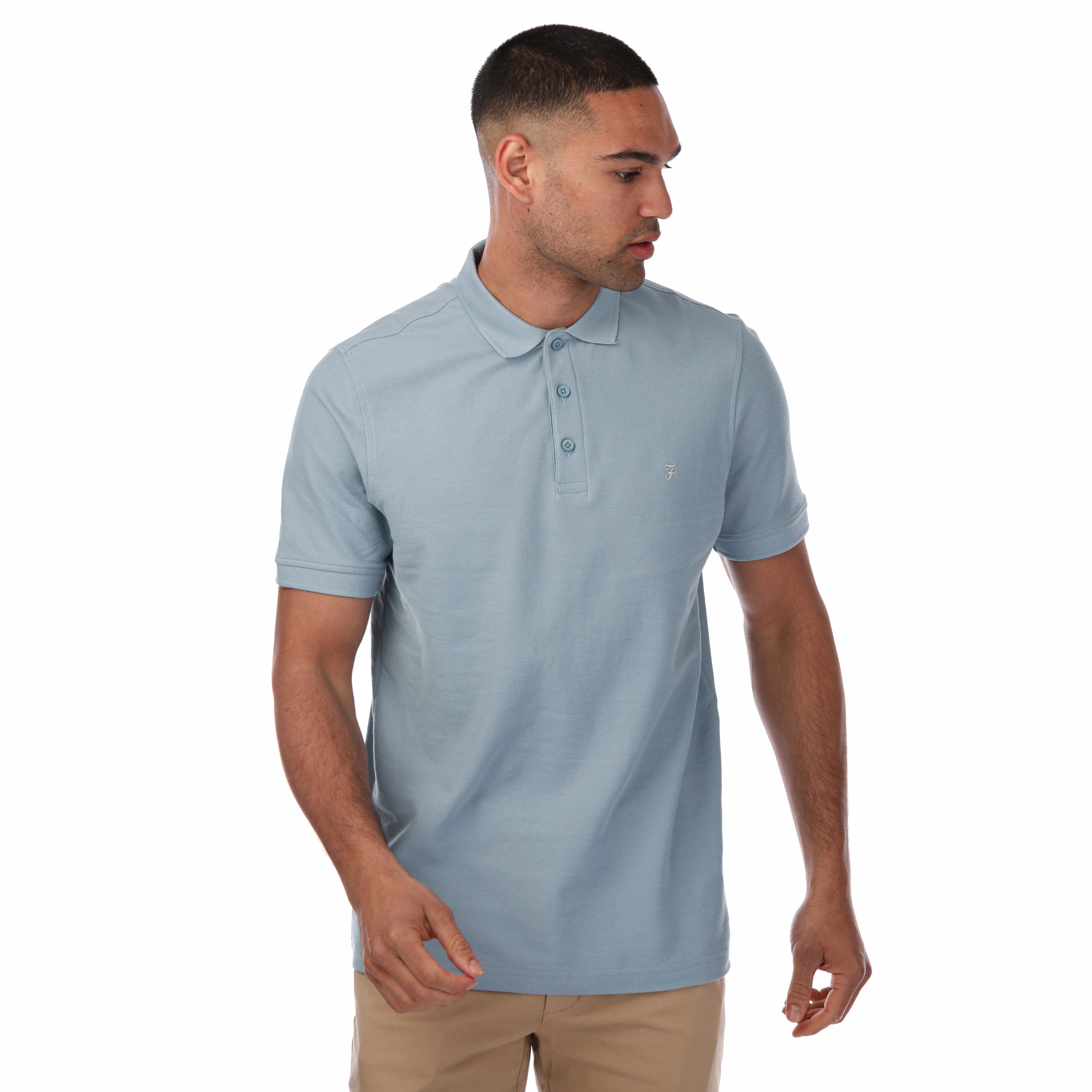 Men's Farah Cove Polo Shirt in Denim