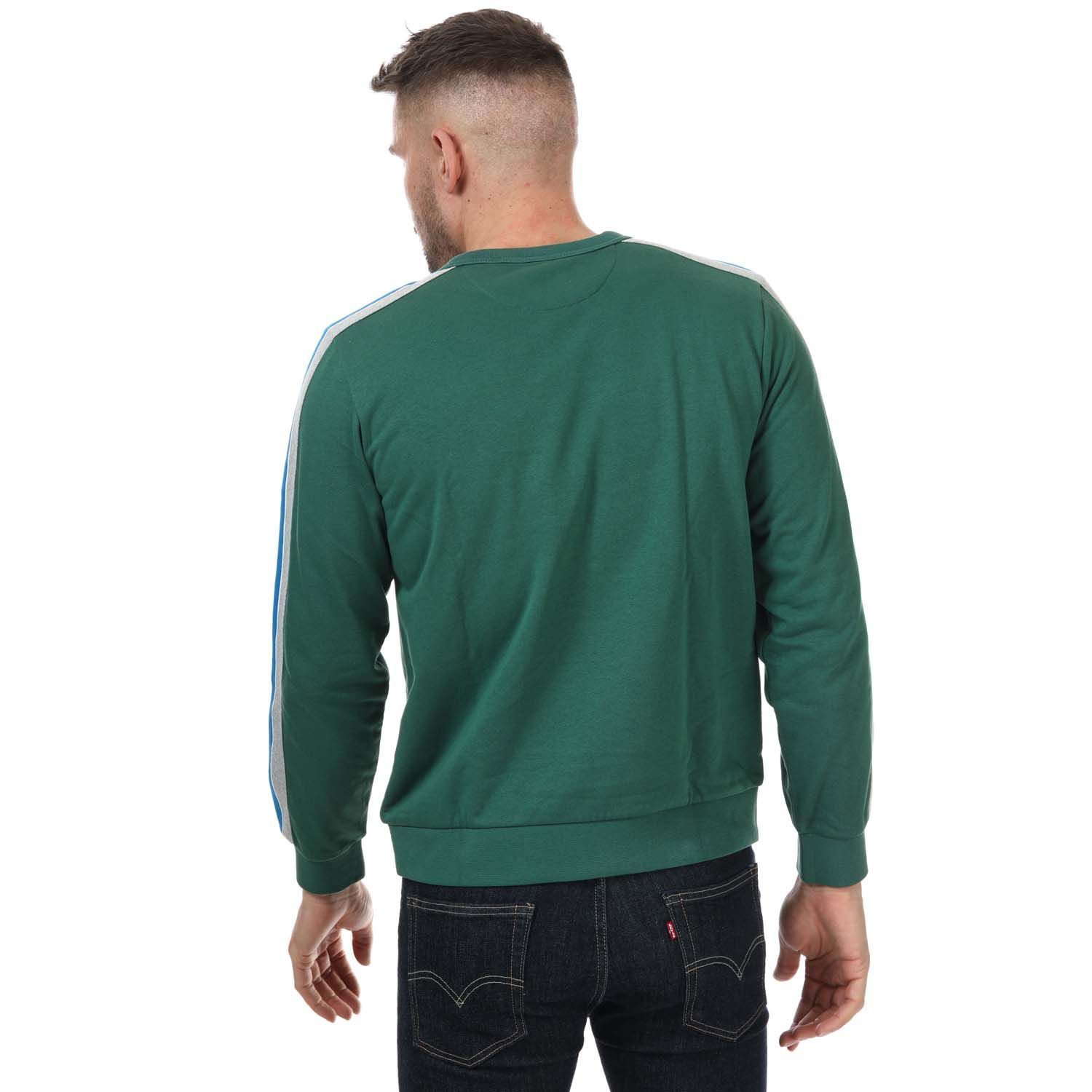 Lacoste SPORT sweatshirt met ronde hals en contrasterende banden voor heren, groen