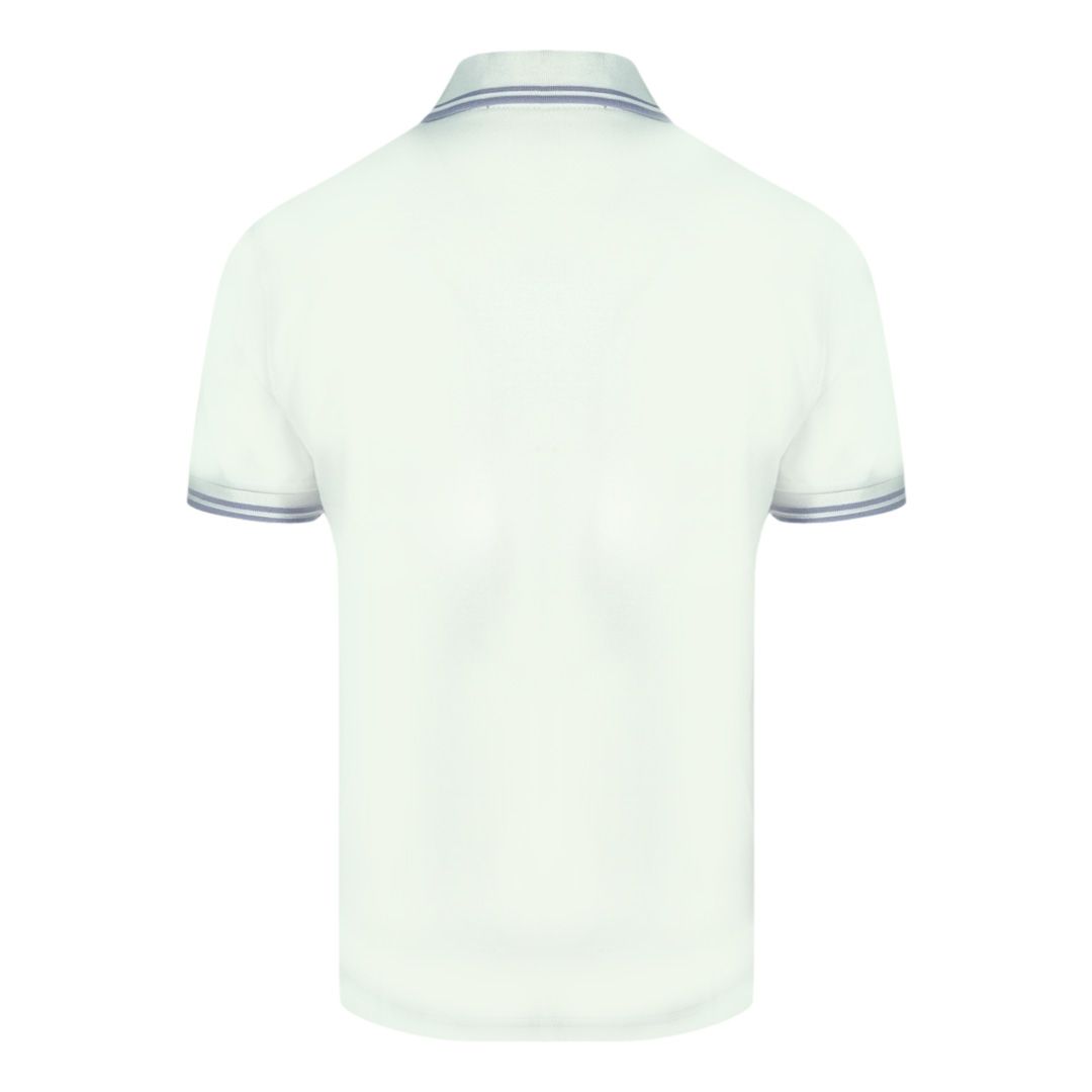 Fred Perry Twin Tipped M12 I98 White Polo Shirt. Fred Perry White Polo Shirt. Pattern On Collar. Button Closure At The Neck. Style: M12 I98. 100% Cotton