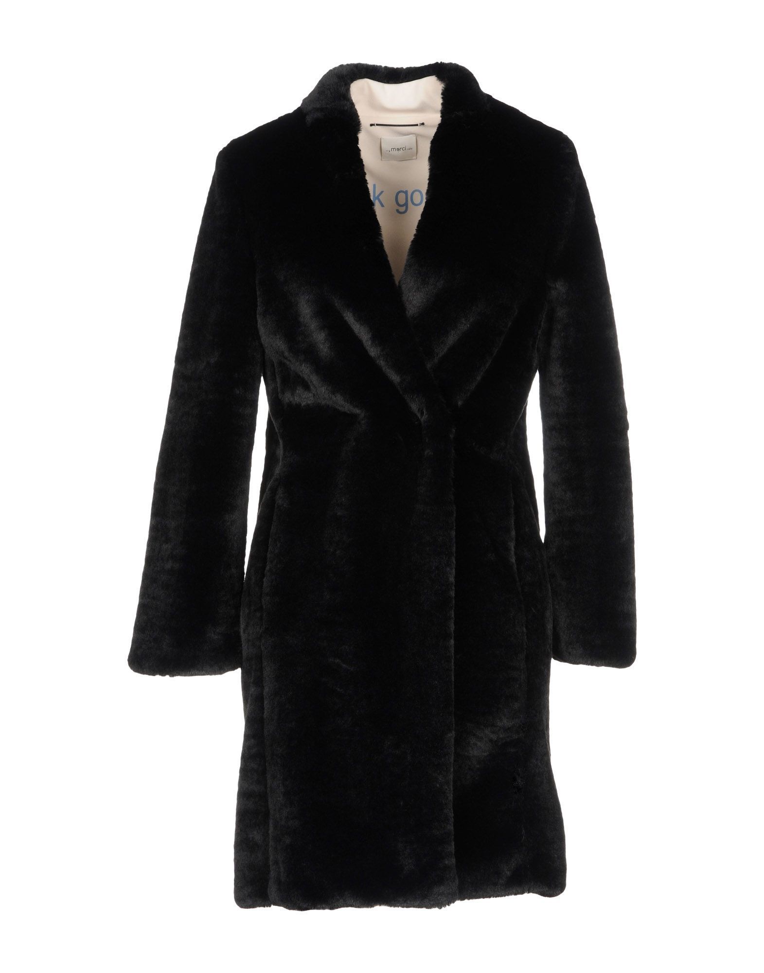faux fur, no appliqu�s, basic solid colour, single-breasted , snap button closure, v-neck, multipockets, long sleeves, semi-lined, outerwear, small sized