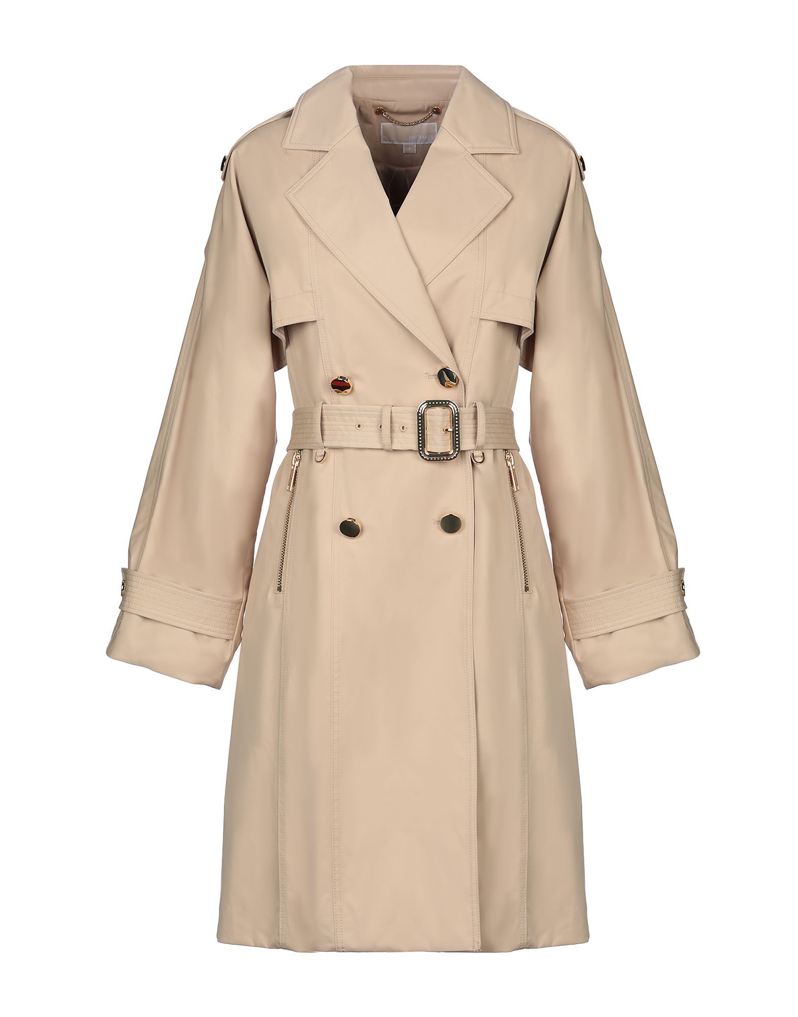 plain weave, flashes, belt, basic solid colour, double-breasted, button closing, lapel collar, multipockets, long sleeves, fully lined, trench