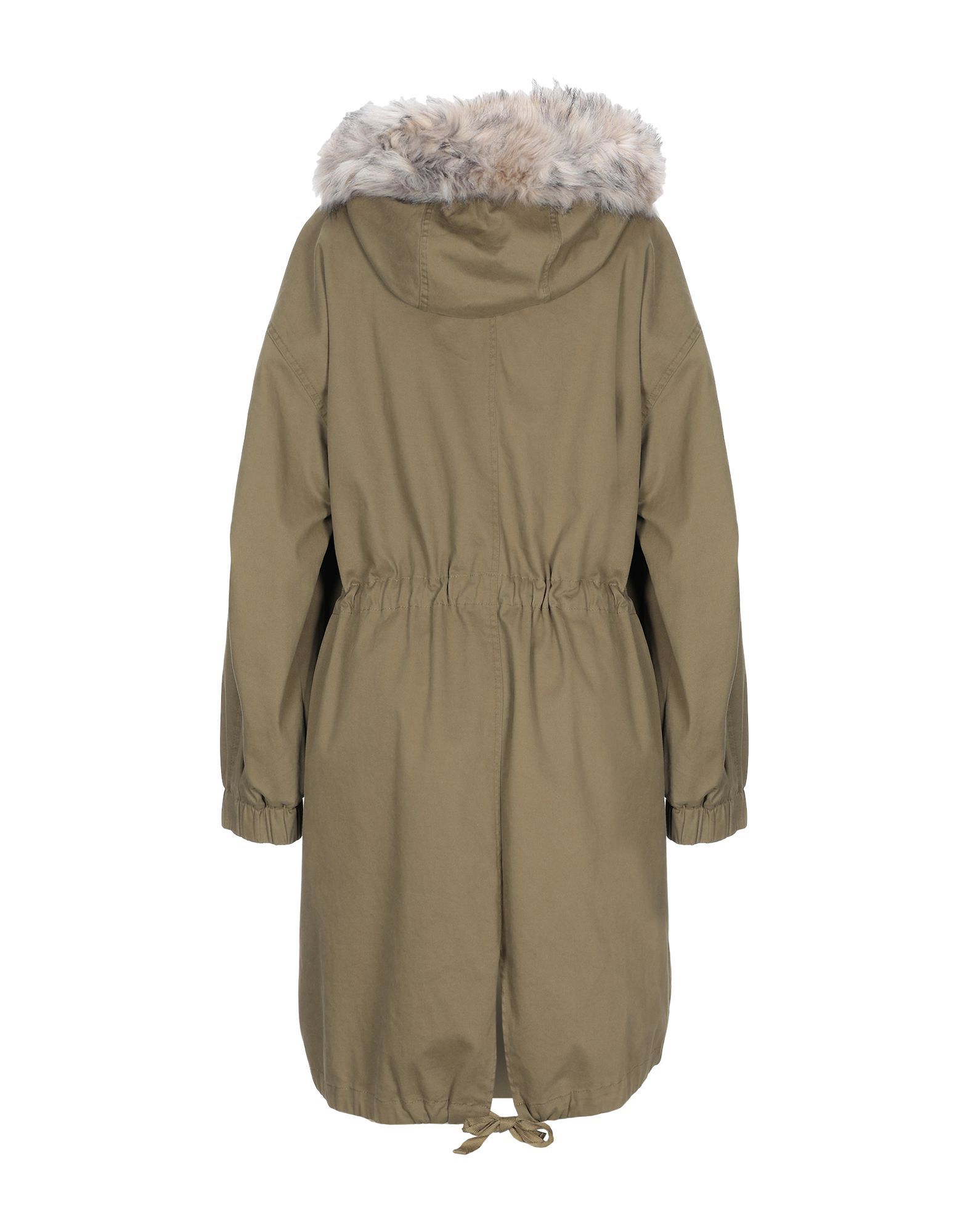 faux fur, gabardine, no appliqu�s, basic solid colour, single-breasted , button, zip, hooded collar, multipockets, long sleeves, padded inner, stretch
