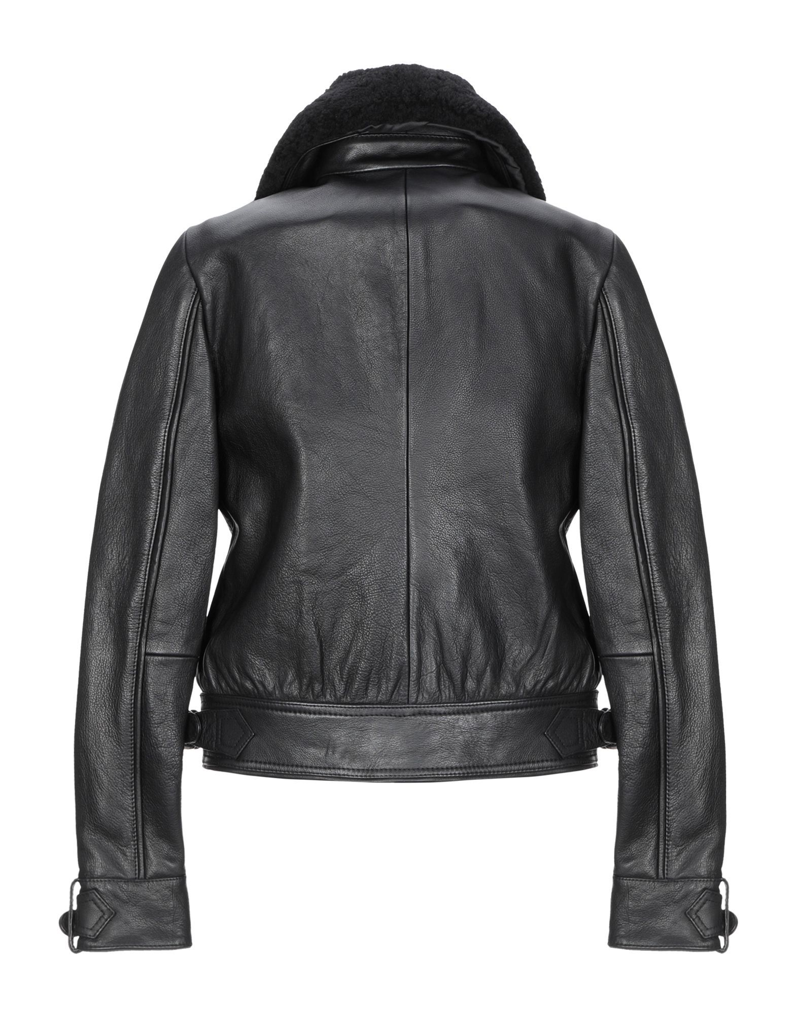 leather, textured leather, flashes, detachable application, basic solid colour, single-breasted , zip, classic neckline, multipockets, long sleeves, strapped cuffs, fully lined, contains non-textile parts of animal origin