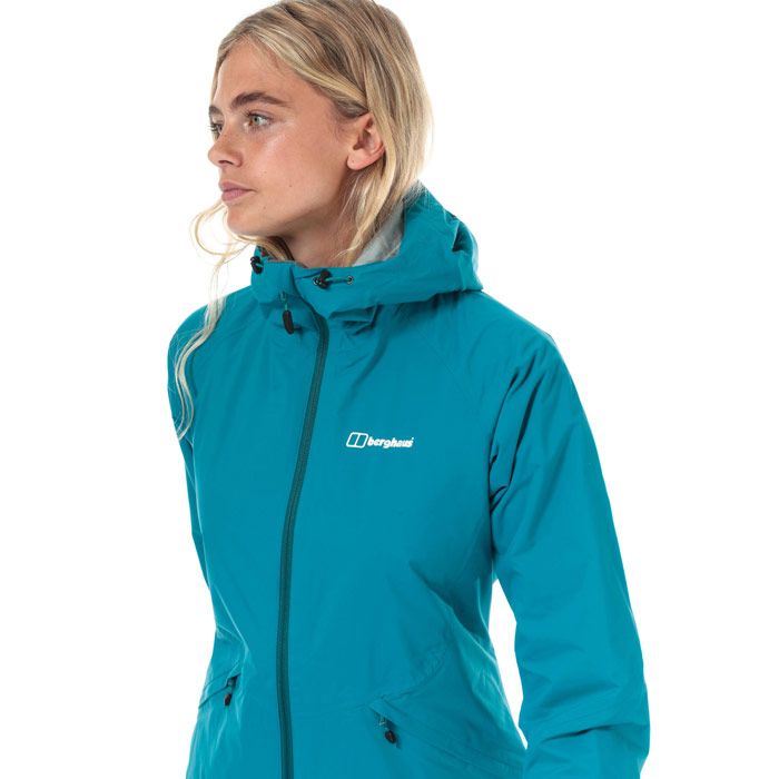 Womens Berghaus Deluge Pro Insulated Waterproof Jacket in turquoise.<BR><BR>- 2 layer Hydroshell® waterproof breathable fabric.<BR>- Hydroloft® insulation is lightweight but warm.<BR>- Adjustable hood helps maintain a secure fit and protects from the elements.<BR>- Full zip fastening with chin guard.<BR>- Long raglan sleeves with elasticated cuffs.<BR>- Zipped front pockets.<BR>- Drawcord adjustable hem.<BR>- Berghaus logo printed at left chest.<BR>- Measurement from shoulder to hem: 26in approximately.<BR>- 100% Polyamide shell with polyurethane coating. Lining: 100% Polyester. Insulation: 100% Polyester. Machine Washable.<BR>- Ref: 422260BT8<BR><BR> Measurements are intended for guidance only.