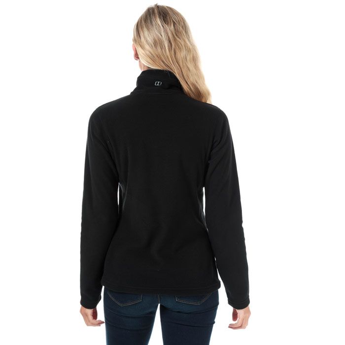 Womens Berghaus Prism Micro Fleece Polartec Half Zip Top in black.<BR><BR>Versatile fleece top  ideal for everyday use. <BR>- Polartec® fleece fabric construction delivers warmth and durability. <BR>- Funnel neck.<BR>- 1-2 zip fastening with chin guard.<BR>- Long sleeves.<BR>- Zipped pocket at left chest.<BR>- Embroidered Berghaus logo at left chest.<BR>- Part of the eco-friendly MADEKIND™ range - made from more than 50% recycled fabric.<BR>- Measurement from shoulder to hem: 23in approximately. <BR>- 100% Polyester excluding trims. Machine washable. <BR>- Ref: 422267BP6<BR><BR>Measurements are intended for guidance only.