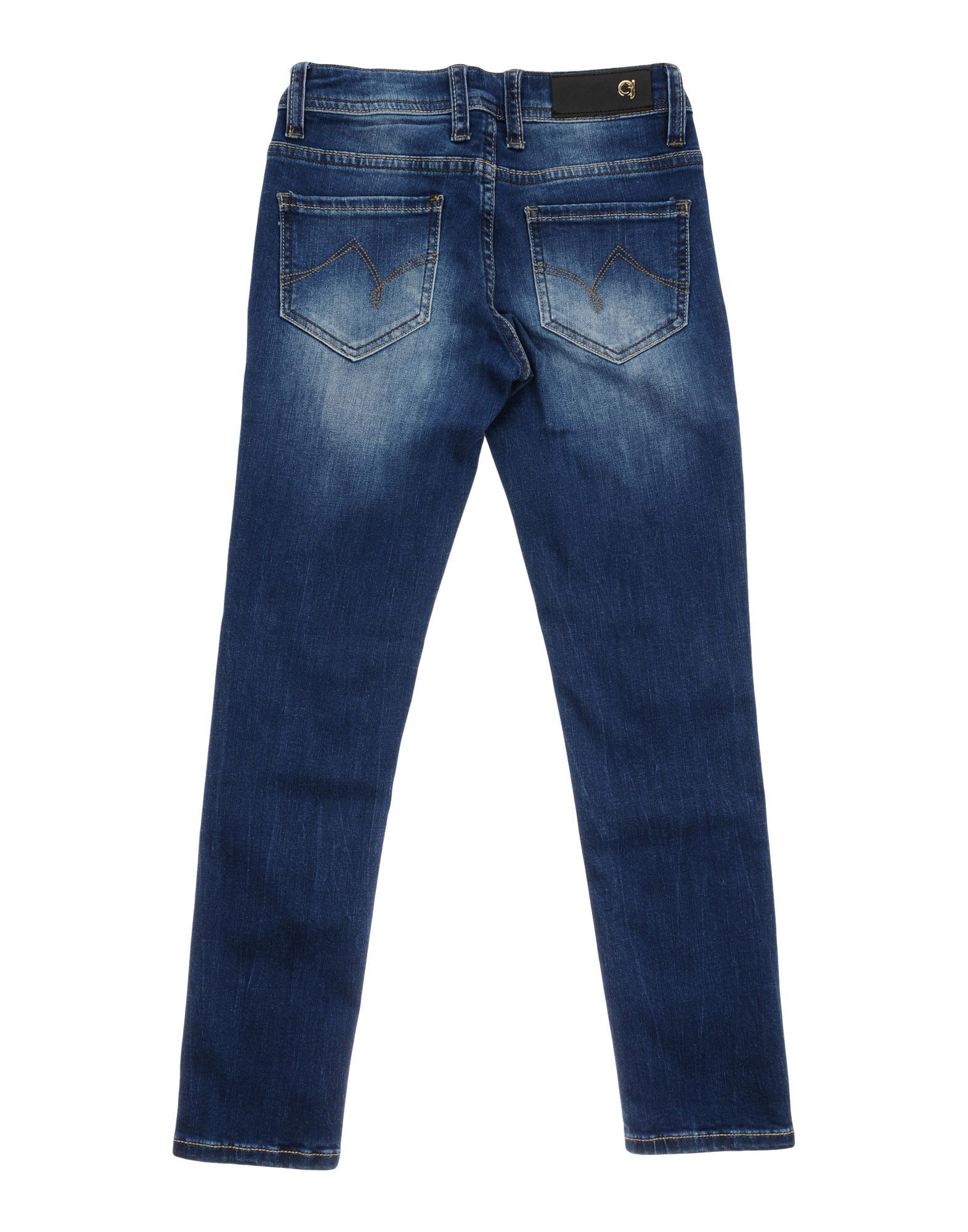 denim, worn effect, faded, leather applications, logo, solid colour, dark wash, mid rise, front closure, button, zip, multipockets, wash at 30� c, do not dry clean, iron at 110� c max, do not bleach, tumble dryable, straight-leg pants, small sized