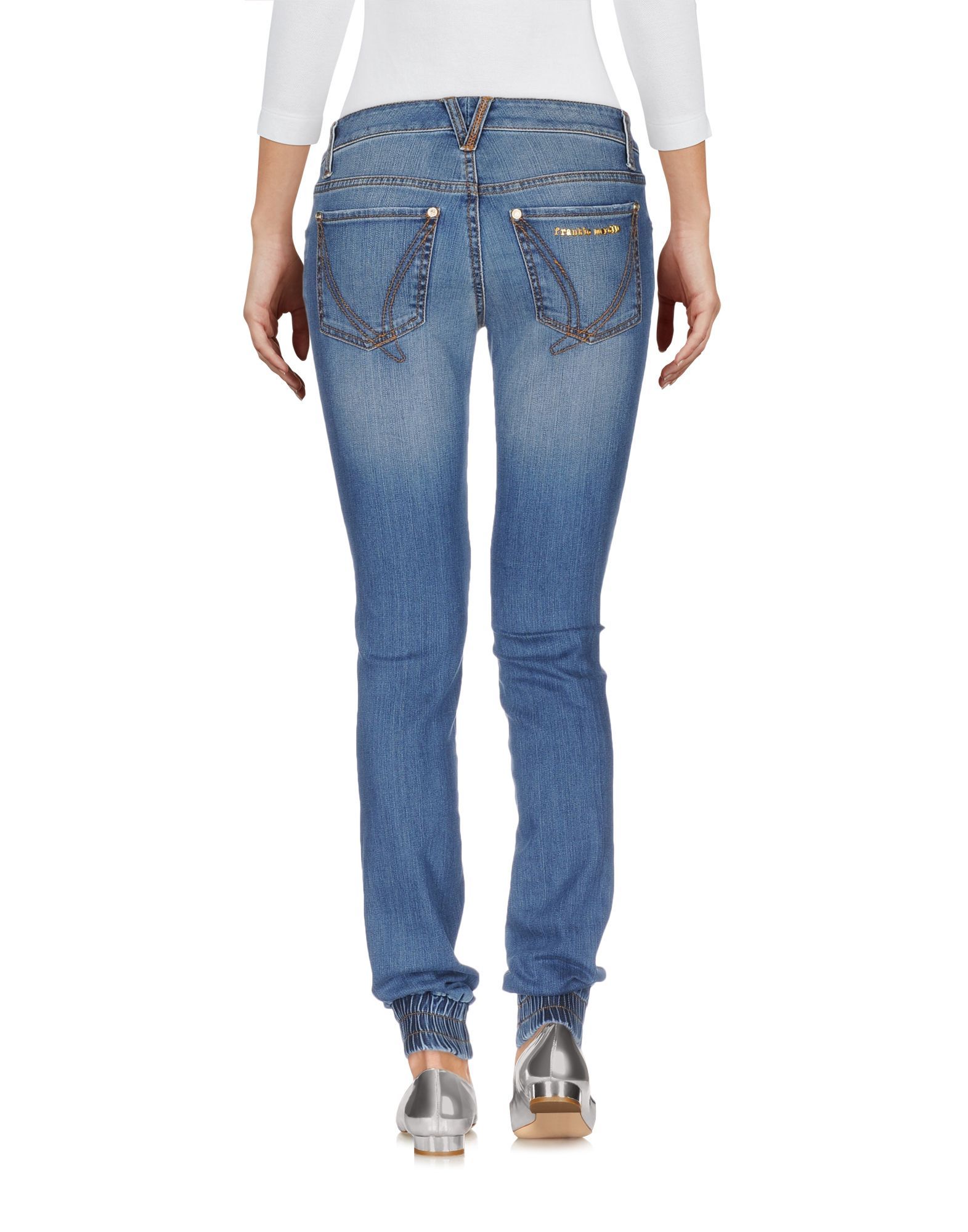 medium wash, denim, faded, solid colour, low waisted, front closure, button, zip, multipockets, stretch, no appliqu�s, slim fit