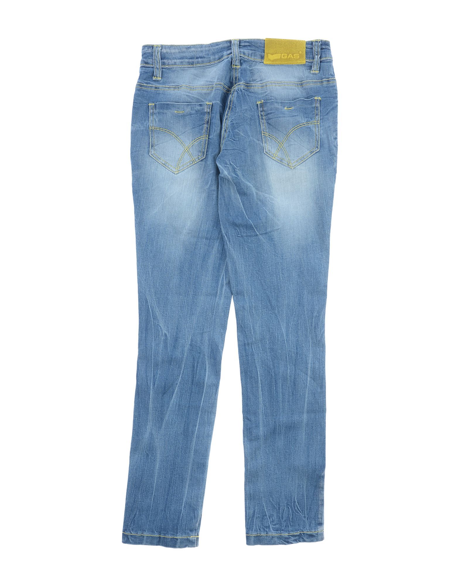 denim, faded, leather applications, solid colour, medium wash, mid rise, front closure, button, zip, multipockets, stretch, wash at 30� c, dry cleanable, iron at 110� c max, do not bleach, do not tumble dry, contains non-textile parts of animal origin, straight-leg pants