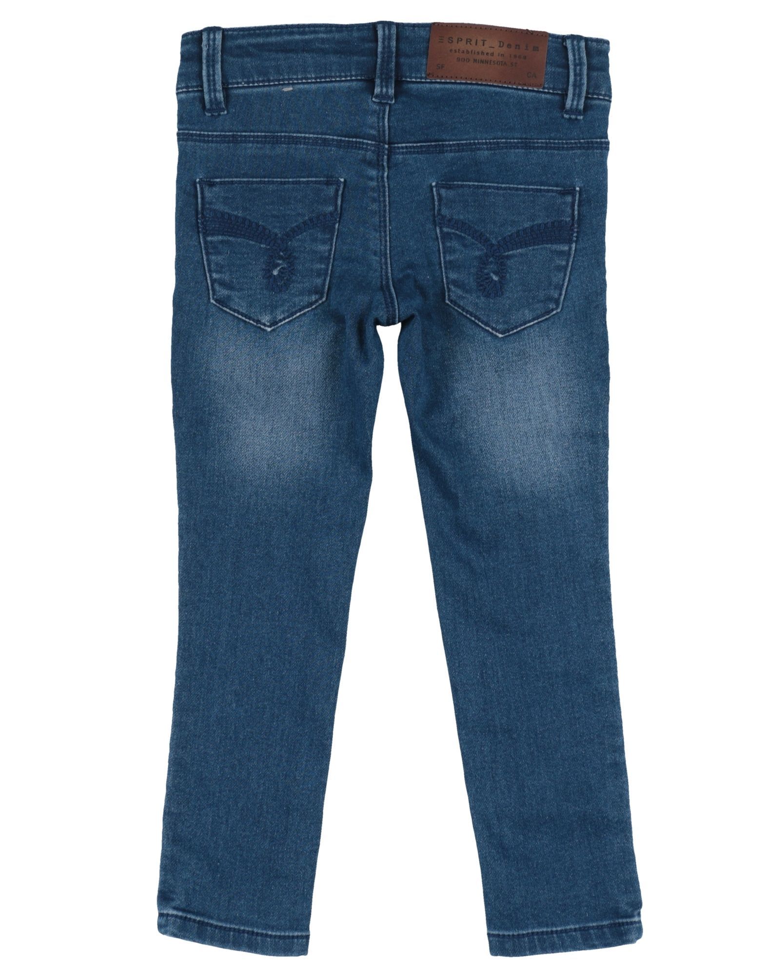 denim, faded, logo, studs, solid colour, dark wash, mid rise, front closure, button, zip, multipockets, wash at 40� c, do not dry clean, iron at 110� c max, do not bleach, do not tumble dry