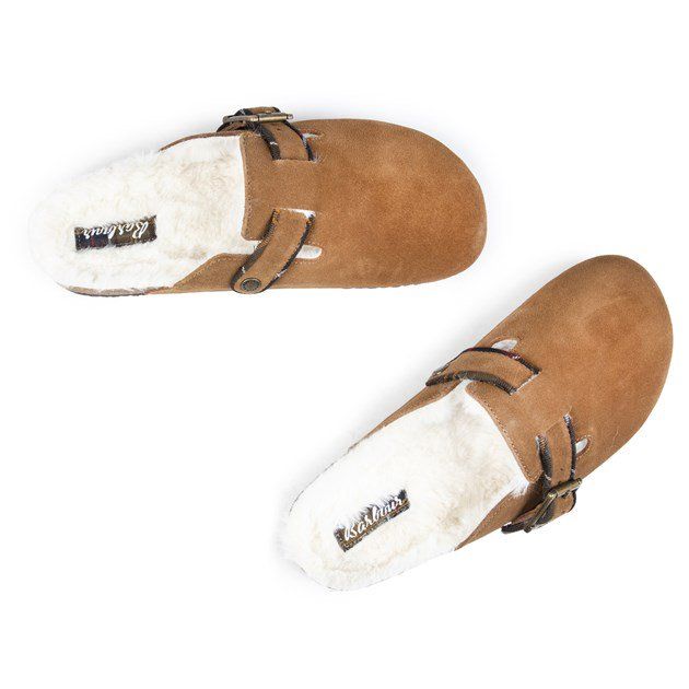 These Barbour Slippers Have A Smooth Suede Upper And, A Cosy White Teddy Bear Lining And Cork Footbed. A Classic Mule Style With Adjustable Metal Buckles And Rubber Outsole. These Slippers Are Ideal For Lounging Around The House, Running Last Minute Errands And Showing Off The Luxurious Country-style Designer Look From Barbour.