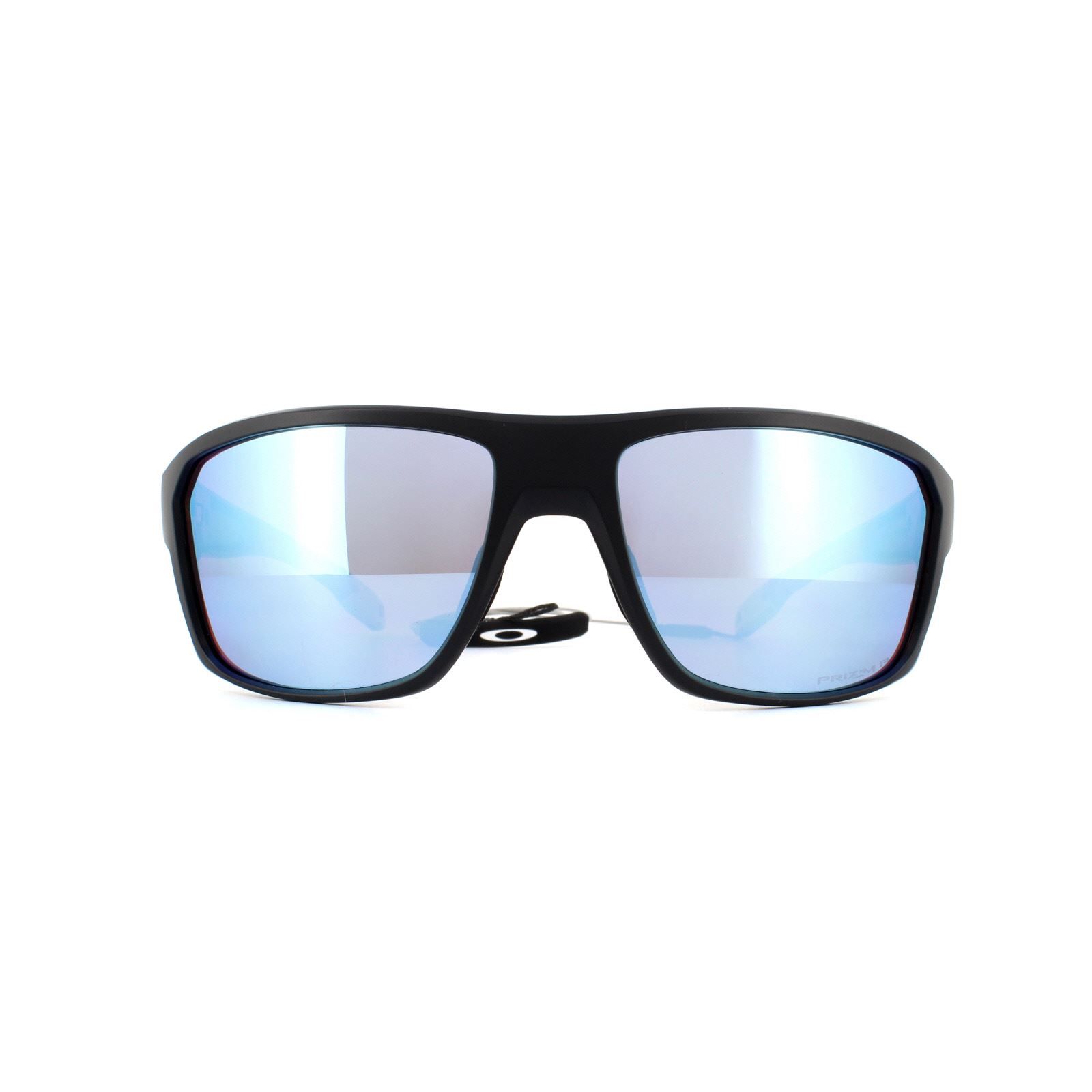 Oakley Wrap Mens Matte Black Prizm Deep Water Polarized Sunglasses