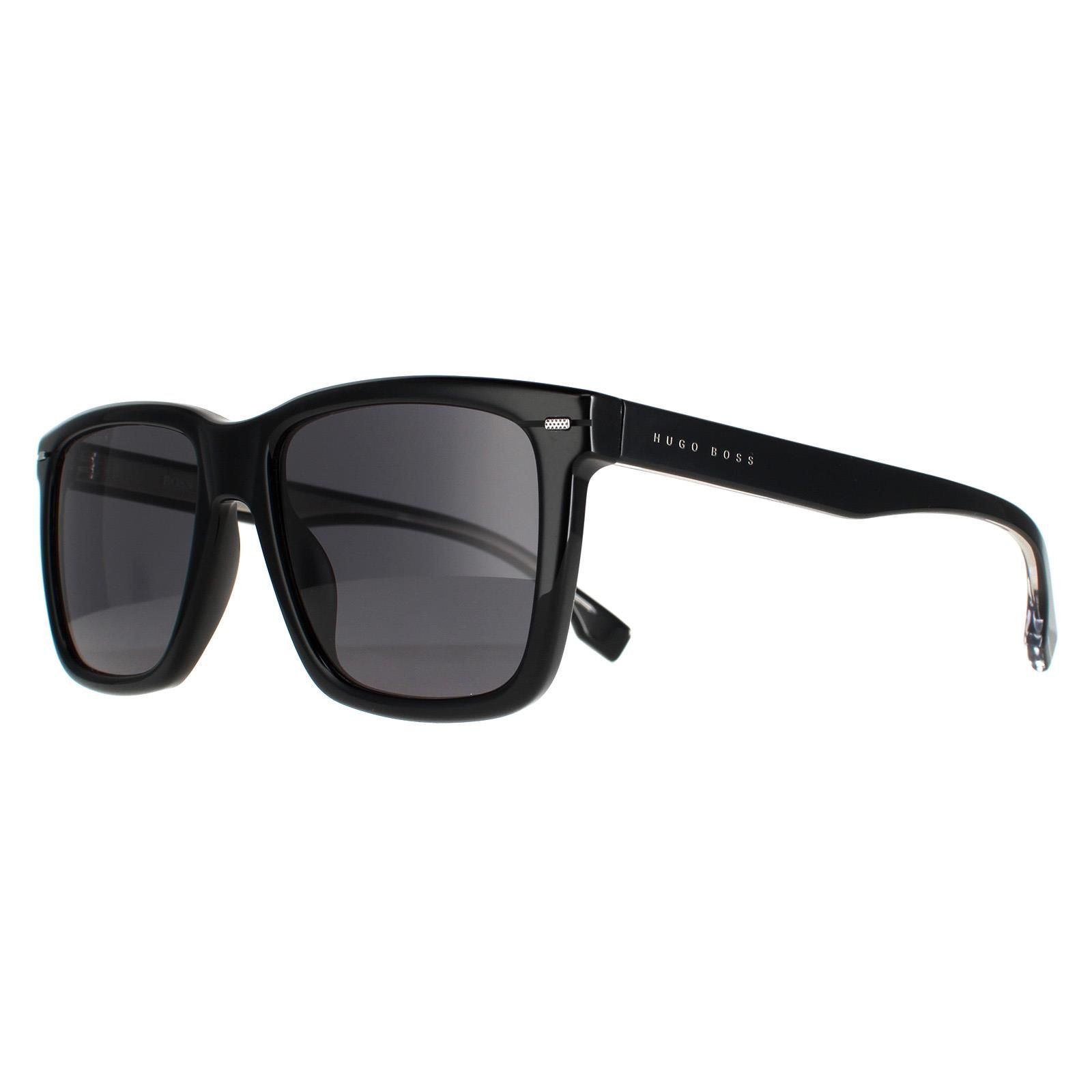 Hugo Boss Square Mens Black Ruthenium Grey Blue BOSS 1317/S  Hugo Boss are a classic square style crafted from lightweight acetate. Hugo Boss branding features on the slender temples for authenticity.