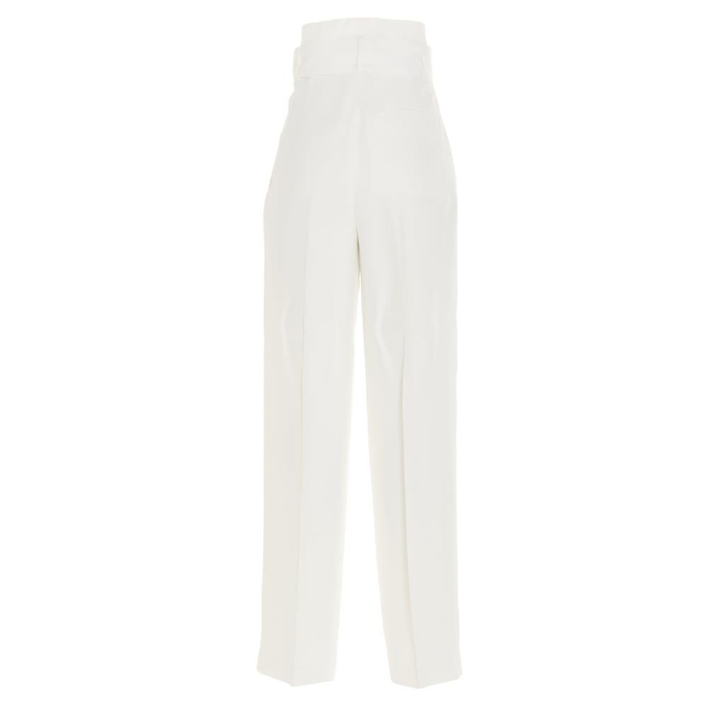 Golden Goose 'Cleofe' wide viscose pants with adjustable belt, high waist and zip, hook and button closure.