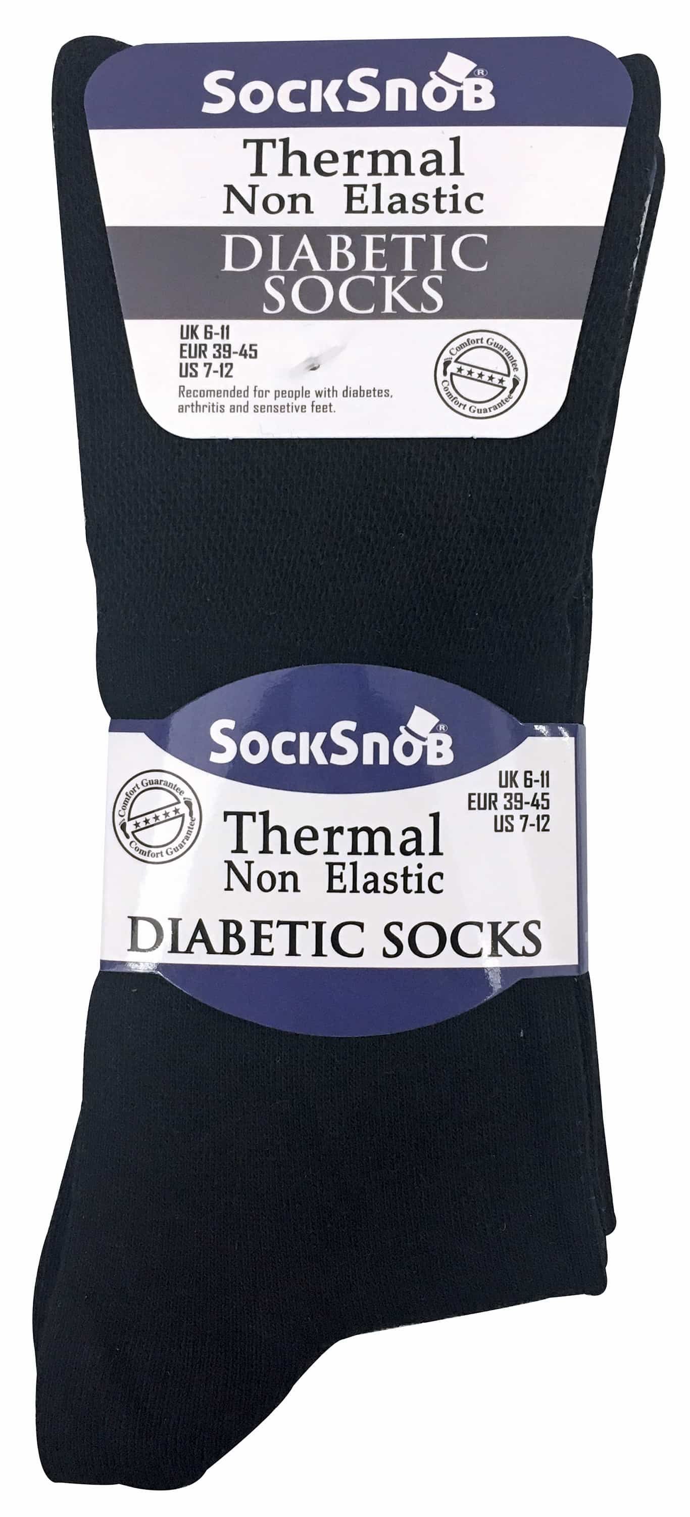 3 Pack Men's Non Elastic Thermal Diabetic Socks for Poor Circulation