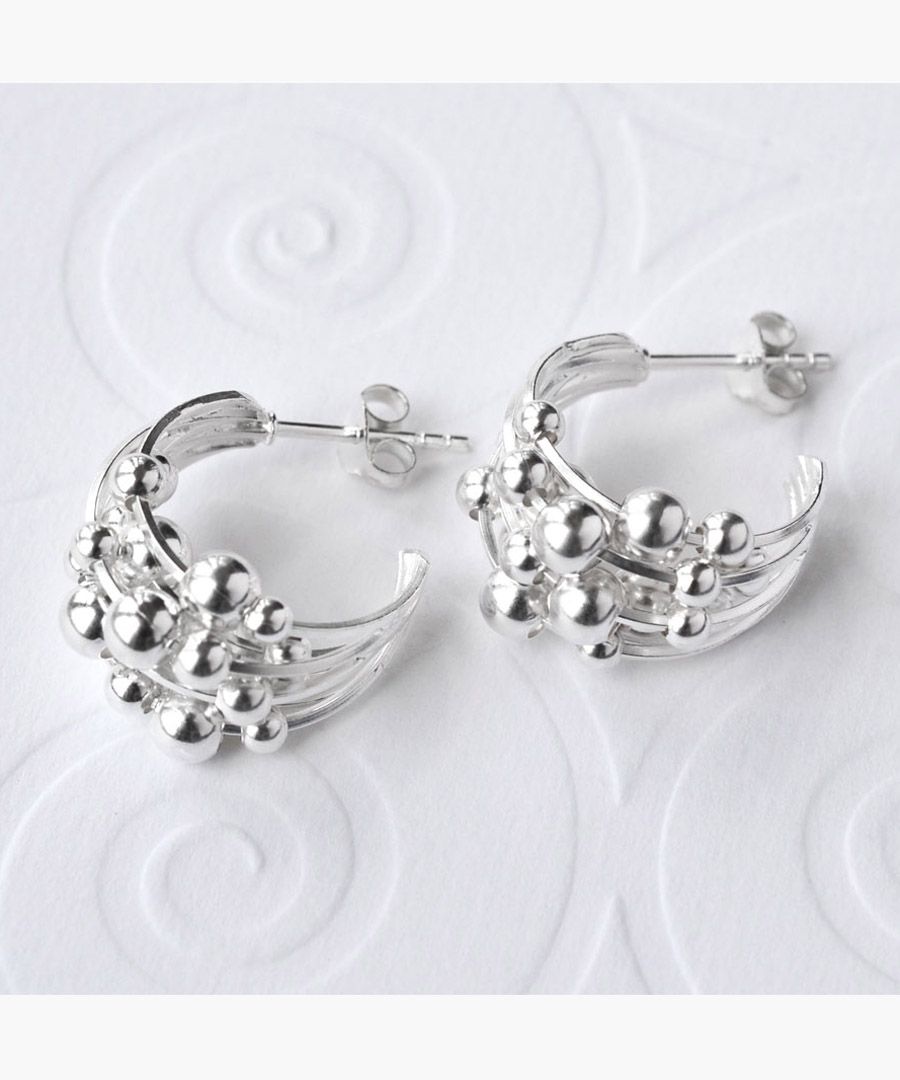 Sterling silver bubble earrings