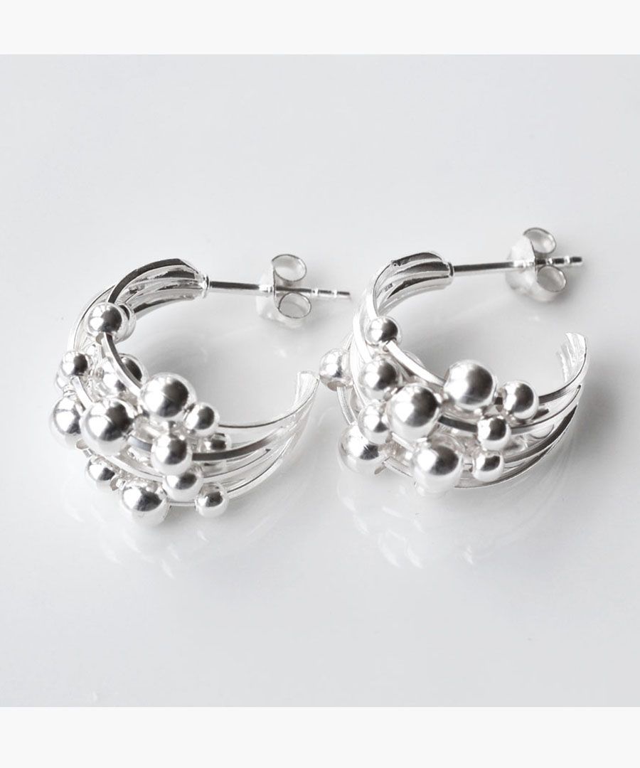 Sterling silver bubble earrings