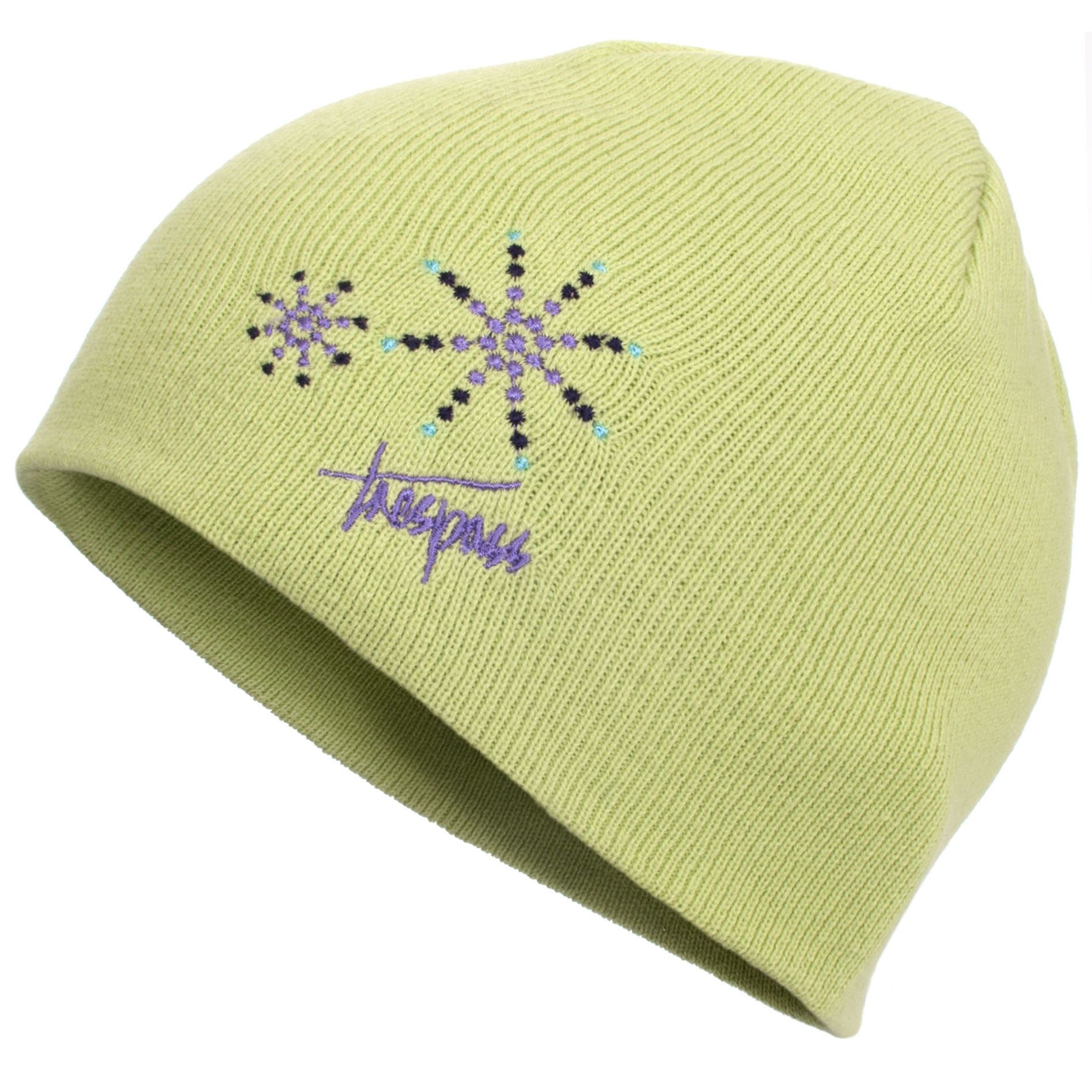 Girls knitted beanie hat. Embroidered detail. Shell: 100% acrylic. Lining: double walled.