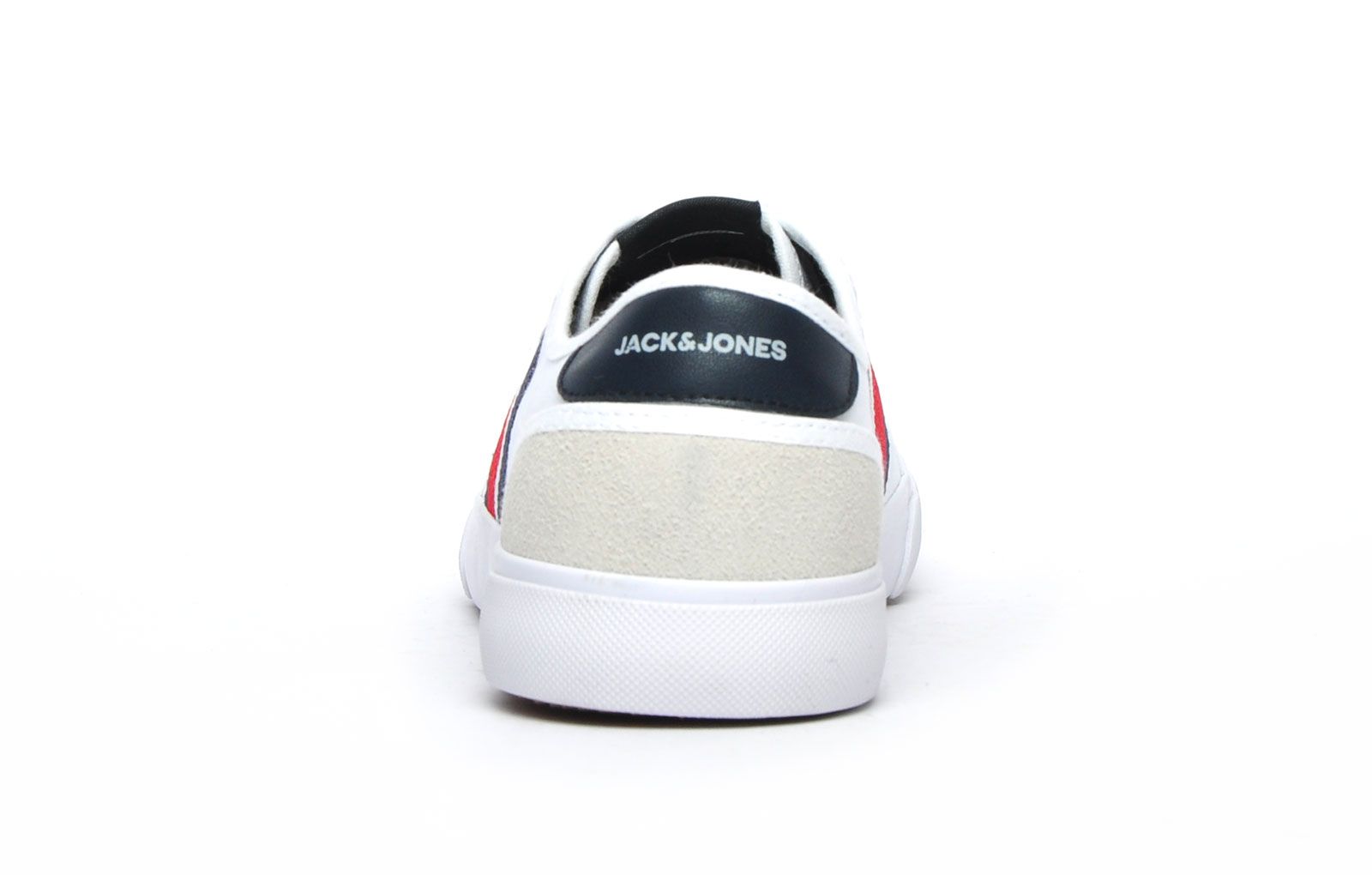 The Jack & Jones Logan hits the market with a statement design of the classic plimsol, constructed in a white canvas textile upper with high end designer details throughout finished with a textured rubber sole to make a bold statement.
 This stylish design is completed with Jack & Jones branding to the tongue and heel giving a fashion forward style with lots of street appeal.
 - Canvas textile uppers
 - Soft padded insole
 - Durable rubber outsole
 - Classic Lace up fastening
 - Jack & Jones branding throughout