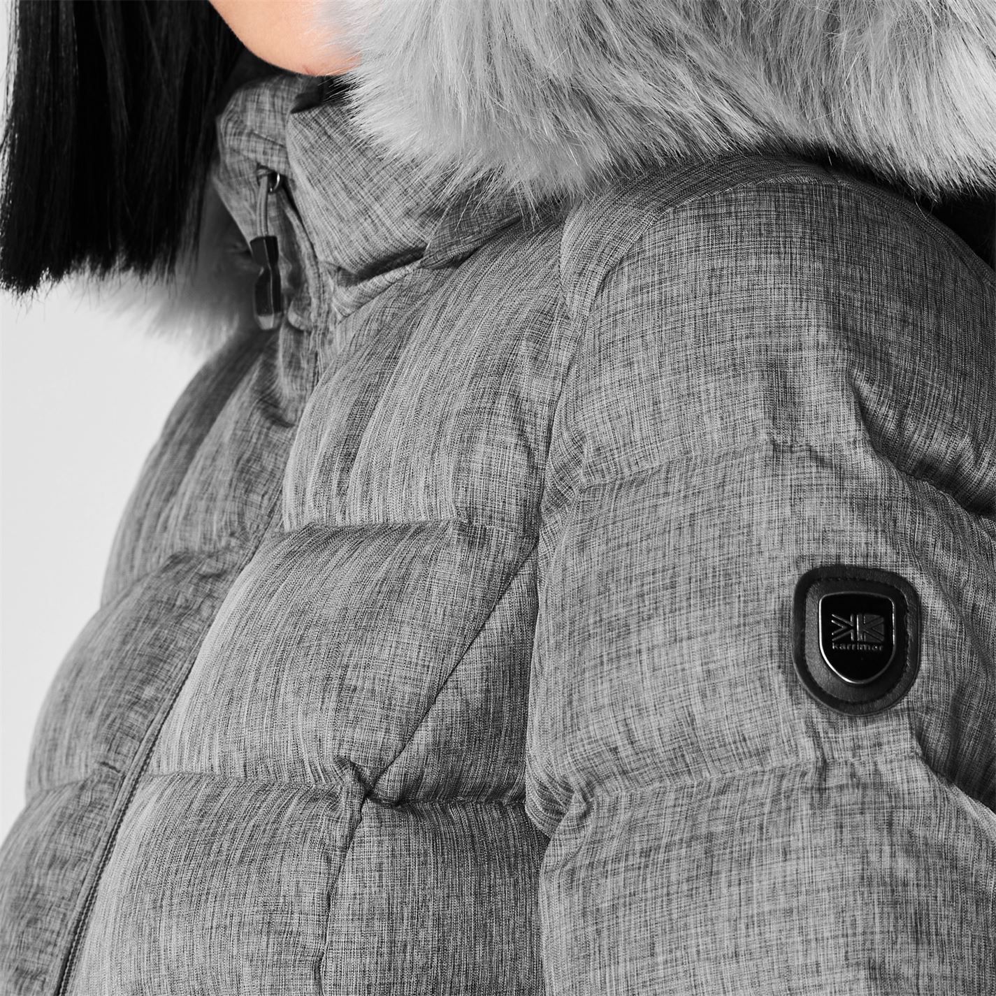 Karrimor Hood Down Jacket Ladies Faux Fur Padded Full Zip Winter Top
