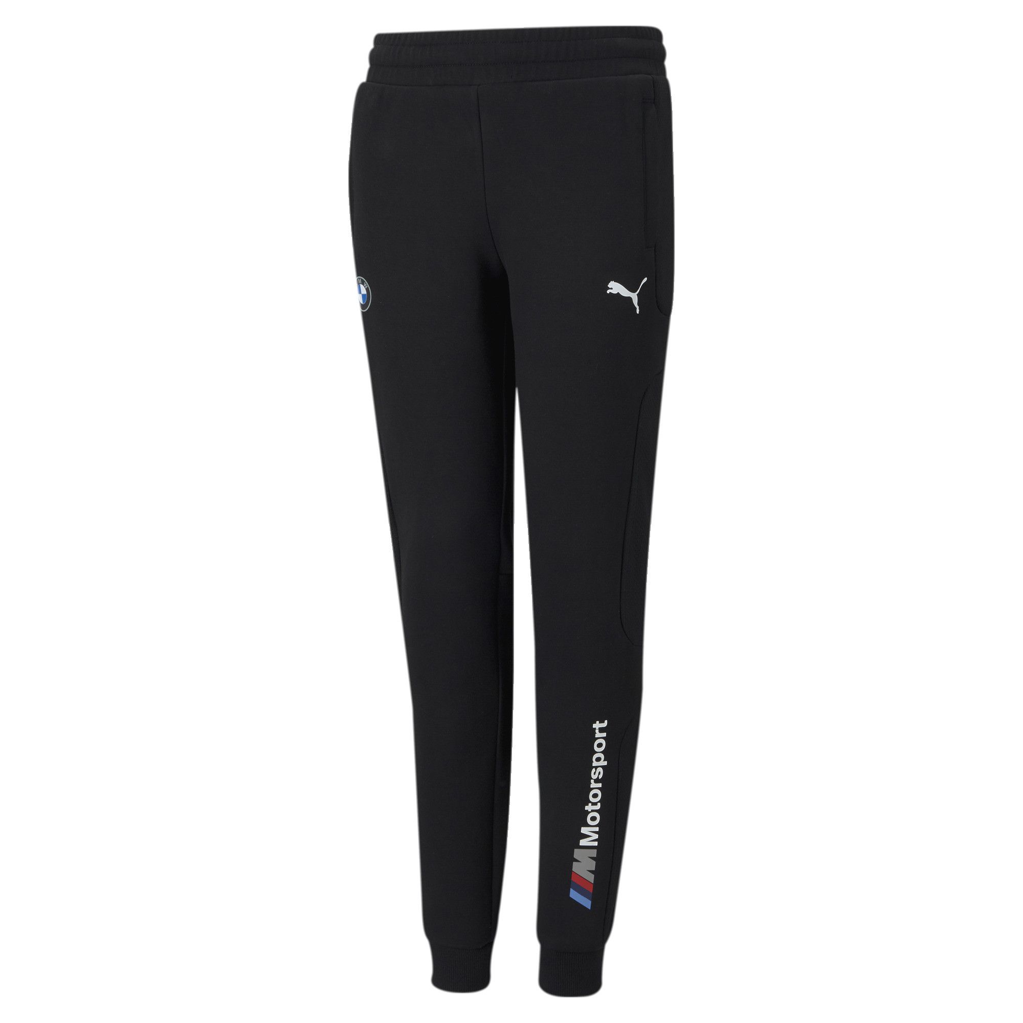  Functional, comfortable and stylishly cool. Iconic BMW M Motorsport branding combine with structured surface panels and an articulated fit to give these double knit, slim-fit sweat pants a sleek look while keeping you warm and snug. FEATURES & BENEFITS By buying cotton products from PUMA, you’re supporting more sustainable cotton farming.  DETAILS Slim fitElasticated waistband and ribbed cuffsSide zip pocketMotorsport-inspired fabric panels in sidesArticulated design for increased comfort and movementVertical BMW M Motorsport logo on left legBMW Propeller print badge on right legPUMA Cat Logo print on left legCotton and polyester
