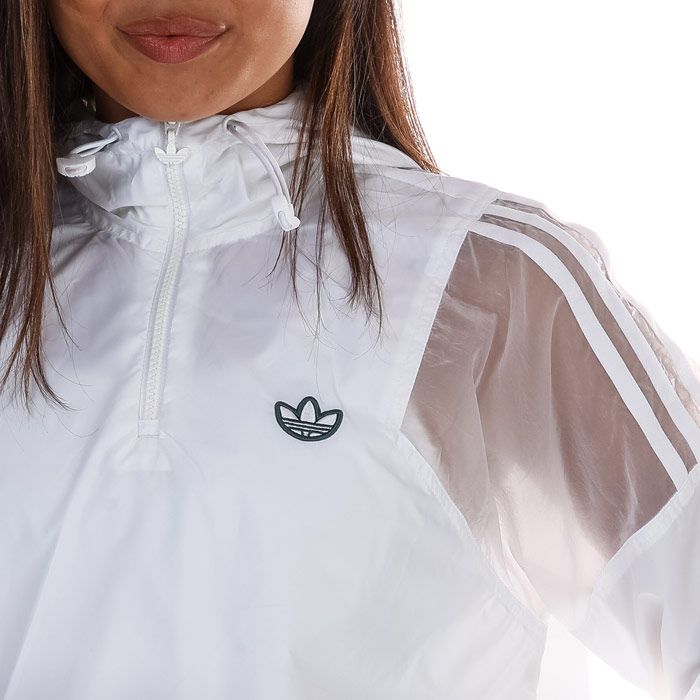 Women's adidas Originals Cropped Windbreaker Jacket in White