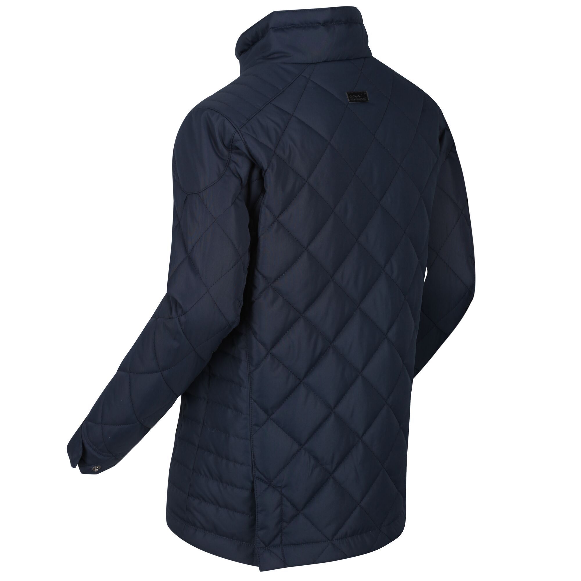 Material: 100% polyester. Water repellent quilted micro poplin fabric. Thermo-guard insulation. 100% polyester taffeta printed lining. 2 x lower patch pockets with branded snap fastenings. Back vents with stud fastening.