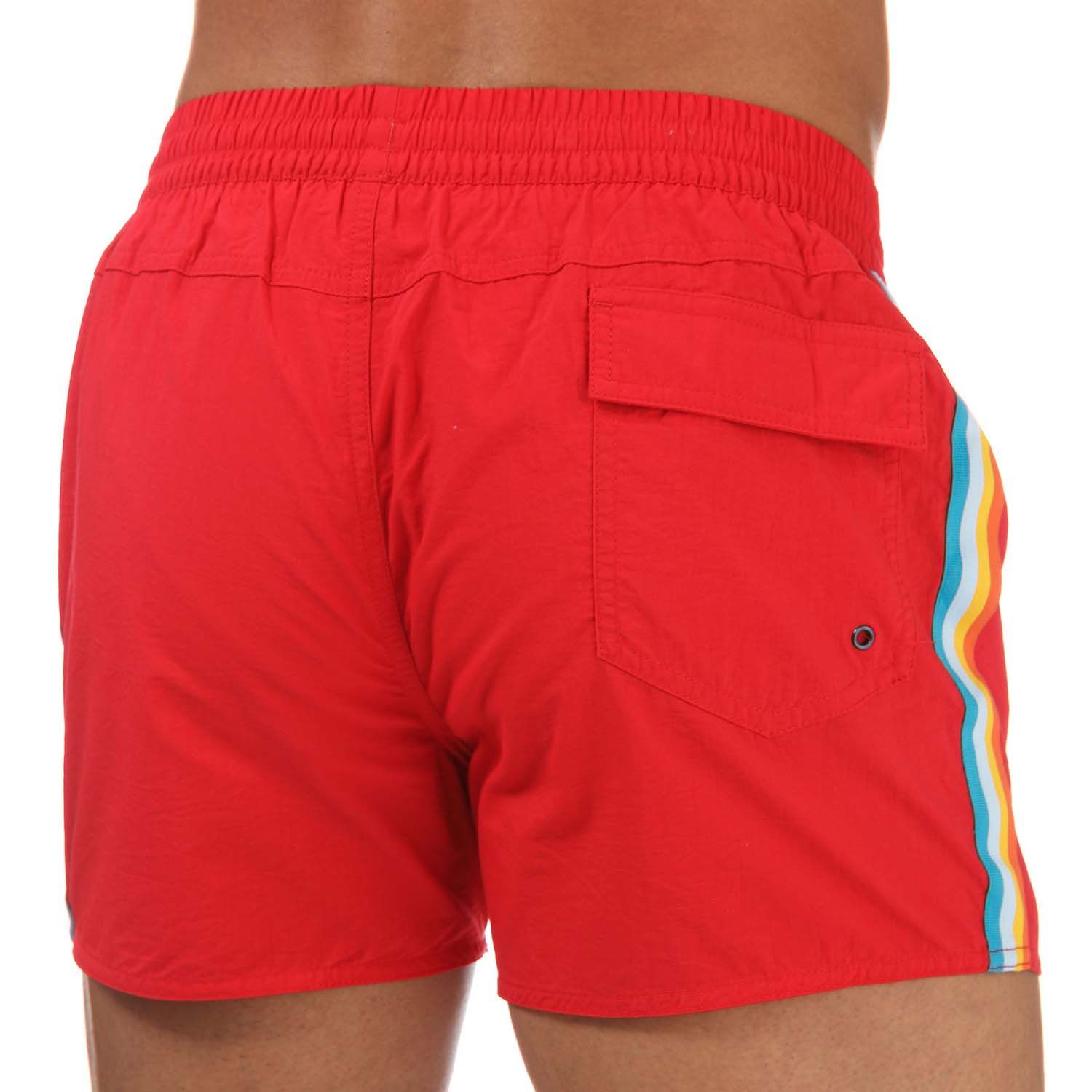 Mens Speedo Retro Swim Short in red.- Elasticated waistband and drawstring fastening.- Back pocket with water drainage and inner front coin - key pocket.- Mesh inner brief.- Chequered tape detailing and flattering.- Slim fit.- Body: 100% Recycled Nylon. Lining: 100% Polyester.- 8124366446Please note that returns will only be accepted if the hygiene label is still attached to the product.
