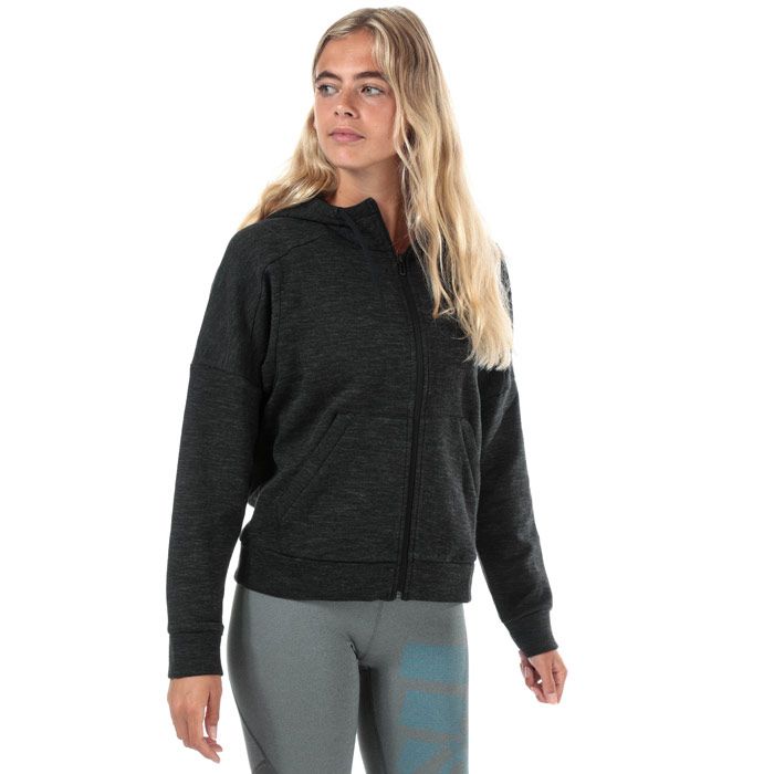 Womens adidas ID Melange Zip Hoody in black - grey six.<BR><BR>- Drawcord-adjustable hood.<BR>- Full zip fastening.<BR>- Drop shoulder.<BR>- Long sleeves.<BR>- Kangaroo style pockets to front.<BR>- Pleated back detail.<BR>- adidas Badge of Sport logo printed at left sleeve.<BR>- Loose fit.<BR>- Measurement from shoulder to hem: 24“ approximately.  <BR>- Main material: 67% Cotton  33% Recycled polyester.  Machine washable.<BR>- Ref: FI4089<BR><BR>Measurements are intended for guidance only.