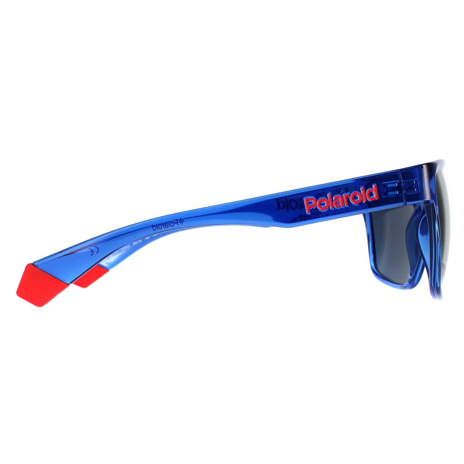 Polaroid Square Mens Transparent Blue Grey Polarized PLD 6076/S  PLD 6076/S are a cool addition to the Polaroid collection with these flat-top sunglasses that feature the Polaroid logo printed in bold letters along the arms. Polaroids awesome polarized lenses will remove glare and give excellent clear and comfortable views on the beach. This model has featured extensively on Love Island in the UK