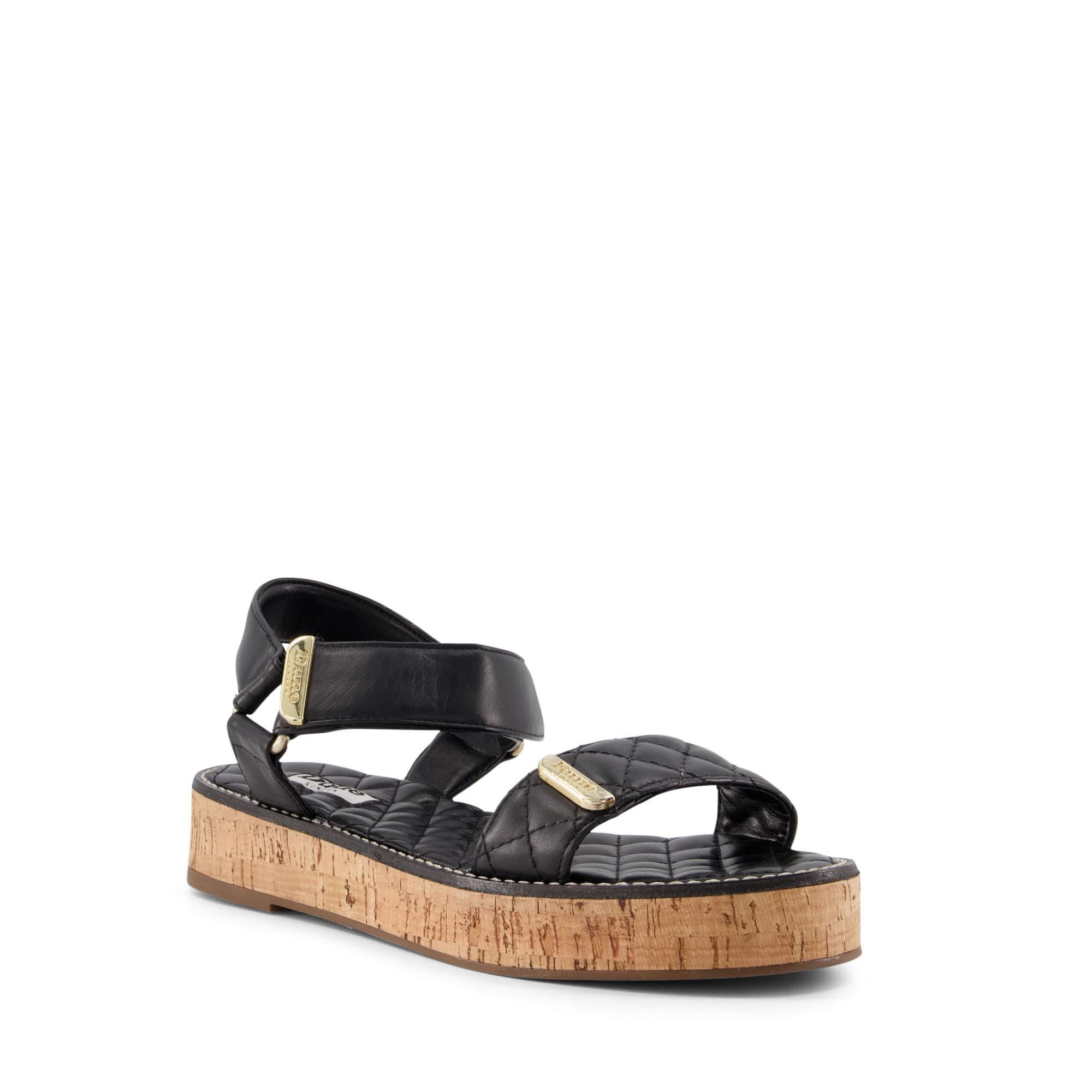 Trend-led quilting and golden hardware make these sandals a luxe daytime option. A cork flatform sole adds something summery, whilst the rip-tape straps can be adjusted to your most comfortable fit.