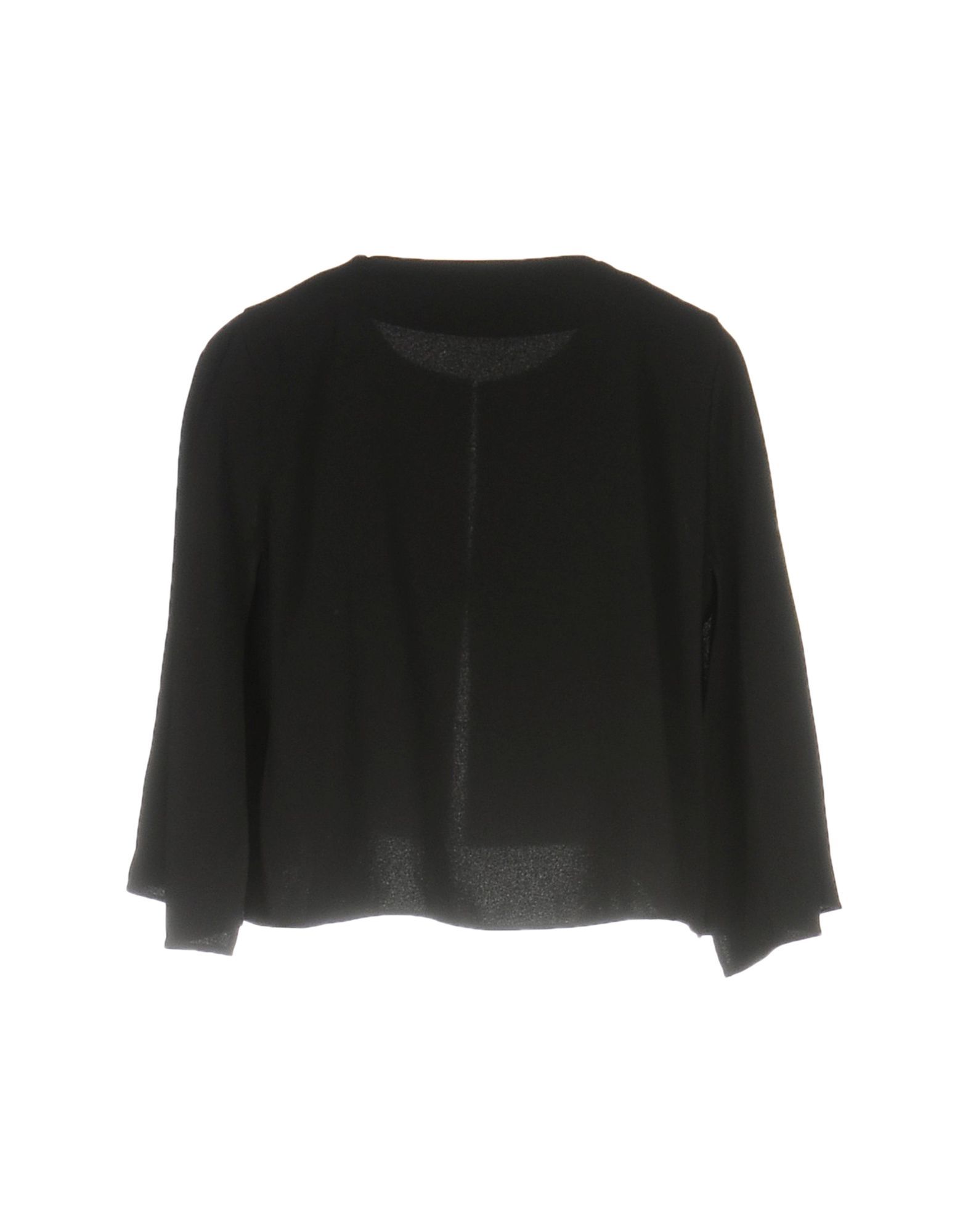 cr�pe, no appliqu�s, basic solid colour, round collar, single-breasted , hook-and-eye closure, no pockets, 3/4 length sleeves, unlined