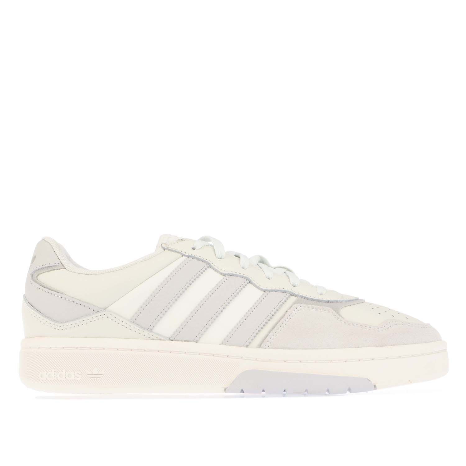 Mens adidas Originals Courtic Trainers in off white.- Leather upper.- Lace closure.- Regular fit.- Serrated 3-Stripes.- Textile lining.- Rubber outsole.- Ref: GY3591