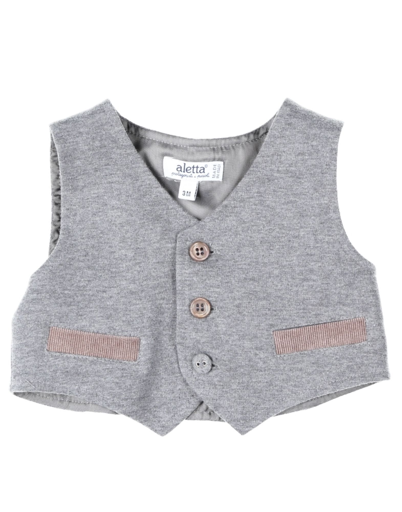 jersey, no appliqu�s, solid colour, no pockets, 3 buttons, v-neckline, single-breasted , sleeveless, lined interior, do not wash, dry cleanable, iron at 110� c max, do not bleach, tumble dryable, stretch