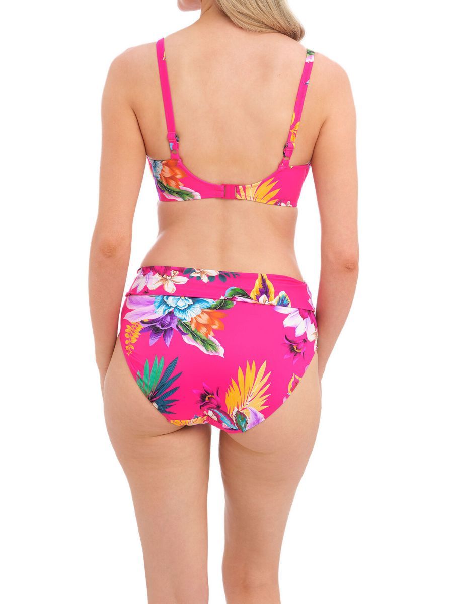 Fantasie Halkidiki High Waist Bikini Brief. Providing full rear coverage and a folded waistband. The product is recommended for gentle wash only.