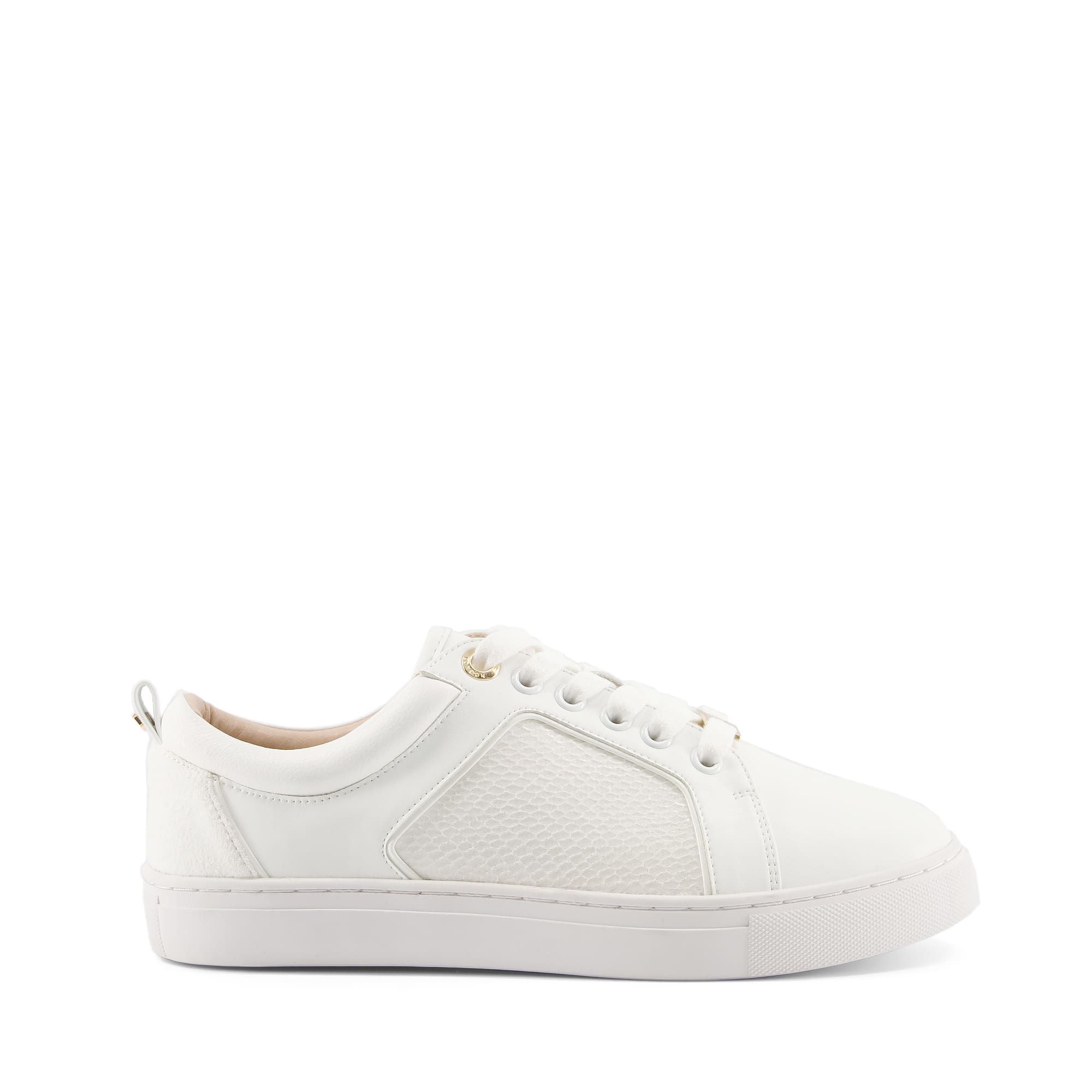 Featuring a chunky sole, comfortable round toe and lace-up fastening. These mix material trainers will add instant interest to you casual looks. The wide fit collection offers that extra space for your feet to breathe.