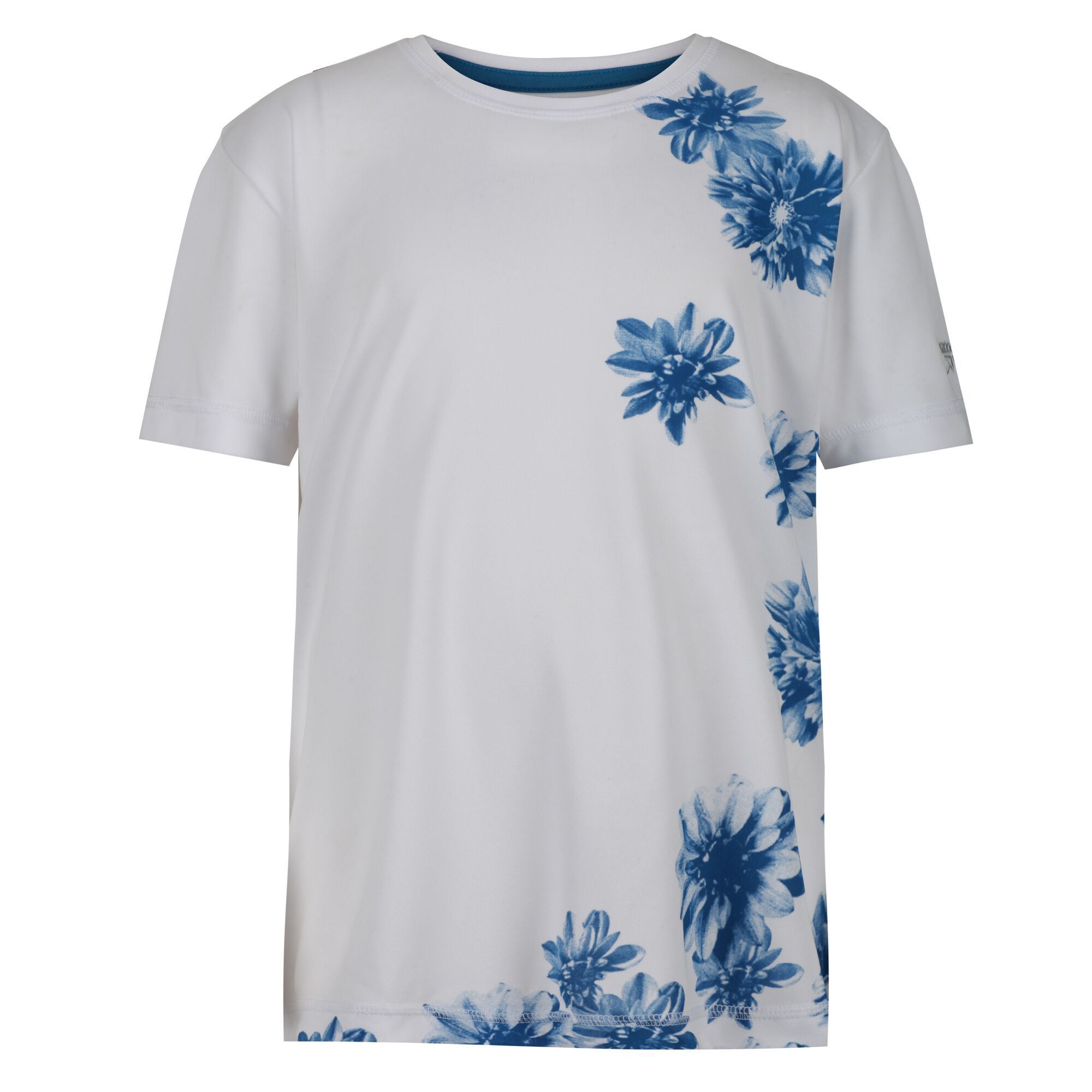 Material: 100% Polyester. Breathable and durable t shirt with moisture-wicking performance. Quick dry fabric. Features an adventure inspired graphic print on the chest and the Regatta logo on the left sleeve.
