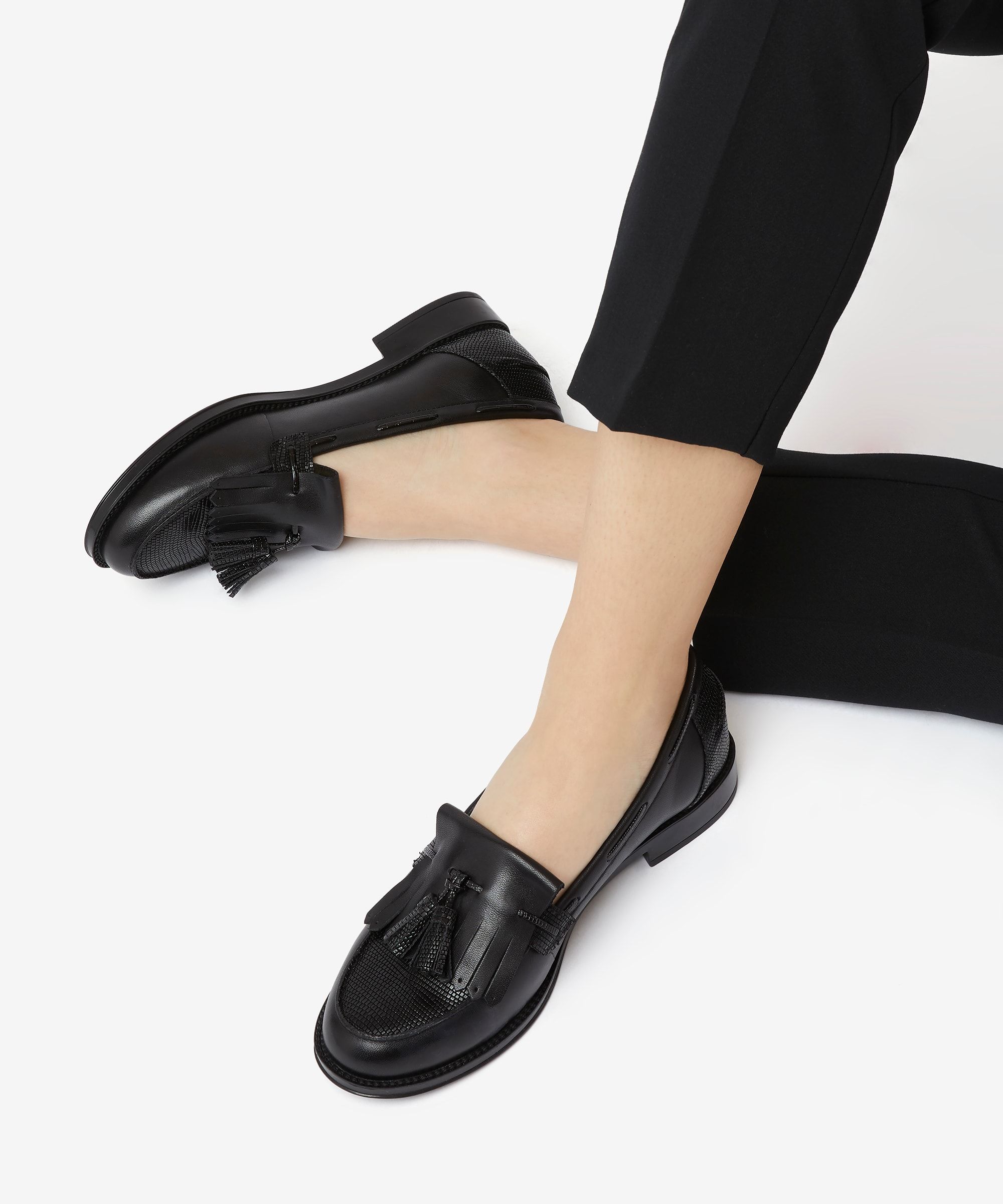 Loafers are a classic for work and weekends, and this style is one of our favourites. Pairing best with preppy looks, this smart pair features textured panels and a tassel trim.