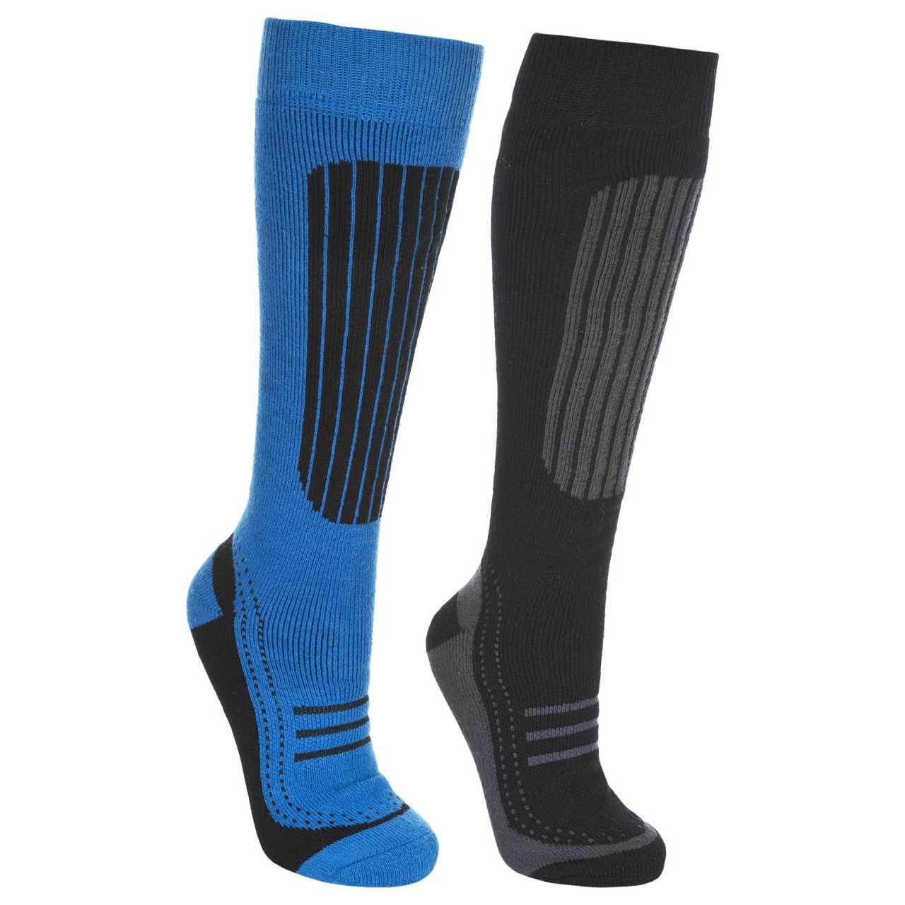 2 pair pack. Long length technical ski sock. Comfort fit. Arch support. Extra cushioning. 91% Acrylic, 8% Polyamide, 1% Elastane.