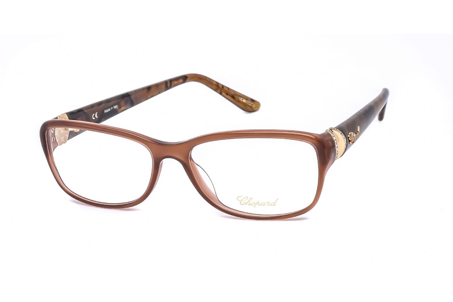 Chopard Rectangular plastic unisex Eyeglasses Shiny Opal Brown / Clear Lens