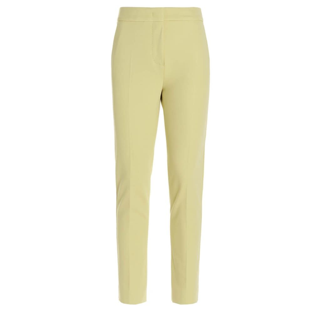Pegno' pants in bi-stretch viscose featuring a zip, hook and button fastening.
