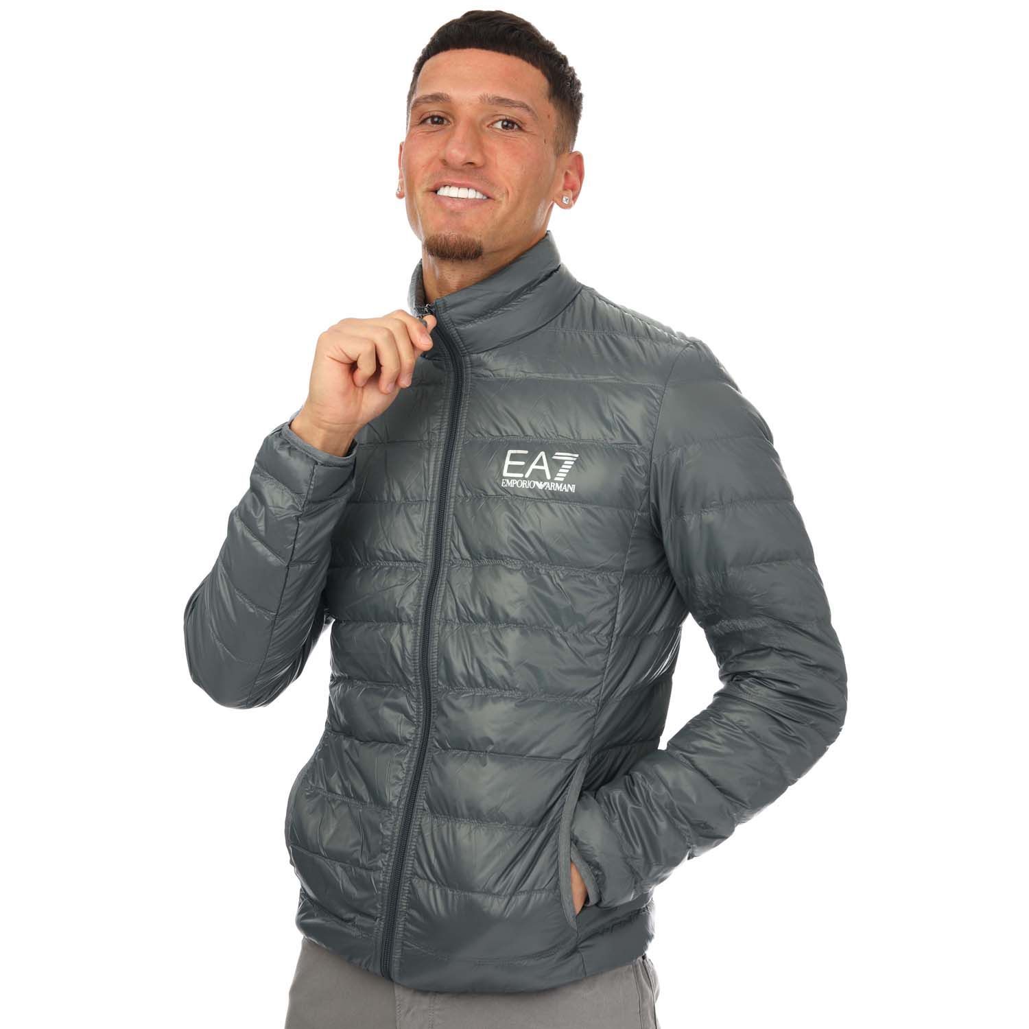 Men's Emporio Armani EA7 Core ID Down Jacket in Grey