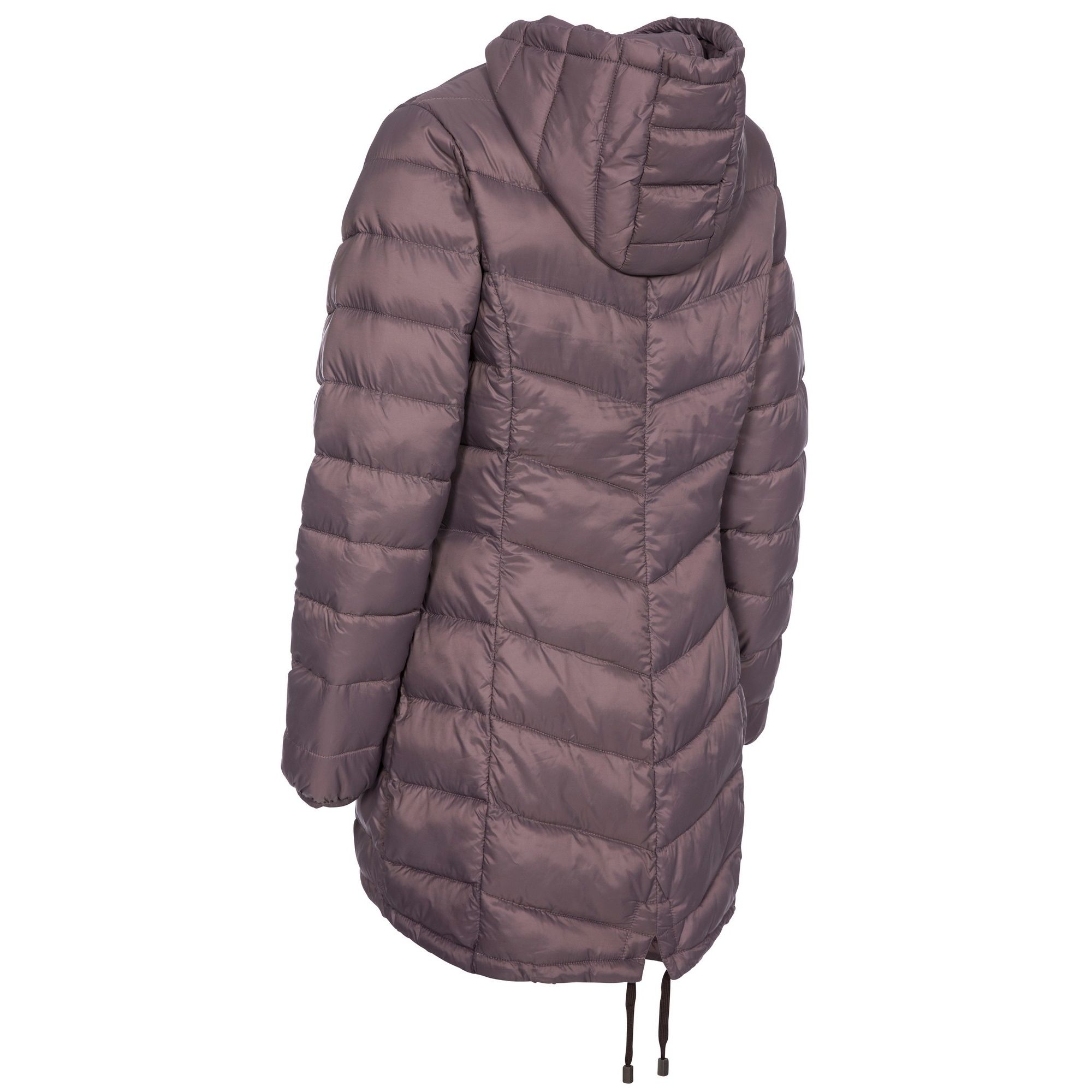 Ultra lightweight jacket. Grown on hood. 2 zip pockets. Downtouch padding. Elasticated cuffs. Inner storm flap. Shell: 100% Polyamide, Lining: 100% Polyamide, Filling: 100% Polyester. Trespass Womens Chest Sizing (approx): XS/8 - 32in/81cm, S/10 - 34in/86cm, M/12 - 36in/91.4cm, L/14 - 38in/96.5cm, XL/16 - 40in/101.5cm, XXL/18 - 42in/106.5cm.